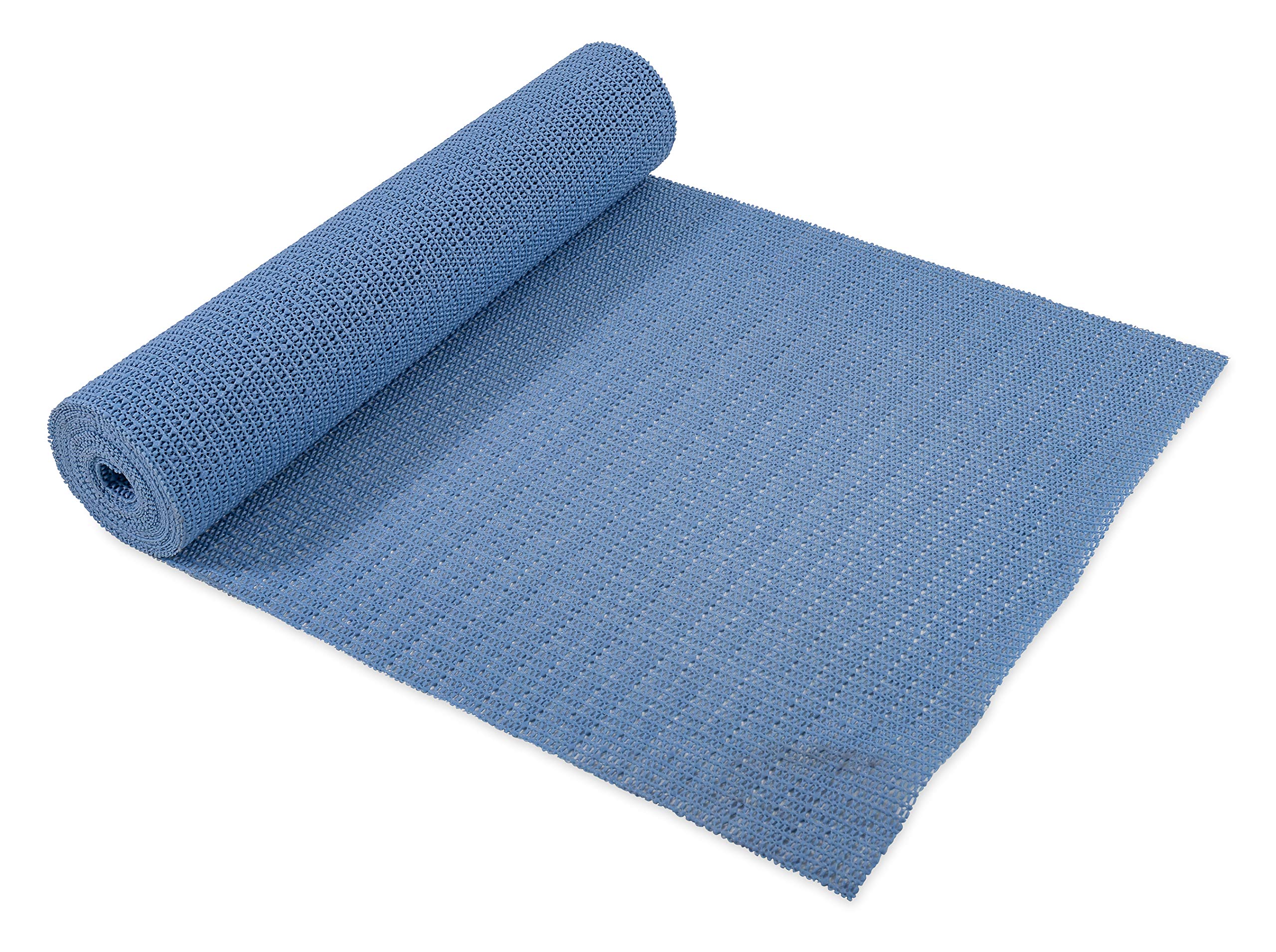 Camco Slip Stop Liner - In RVs & Camper Kitchen Shelves Prevents Sliding and Drawers - Great for Toolboxes, Rugs, & More - Durable, Washable Material - 1' x 12' Roll - Slate Blue (43278)
