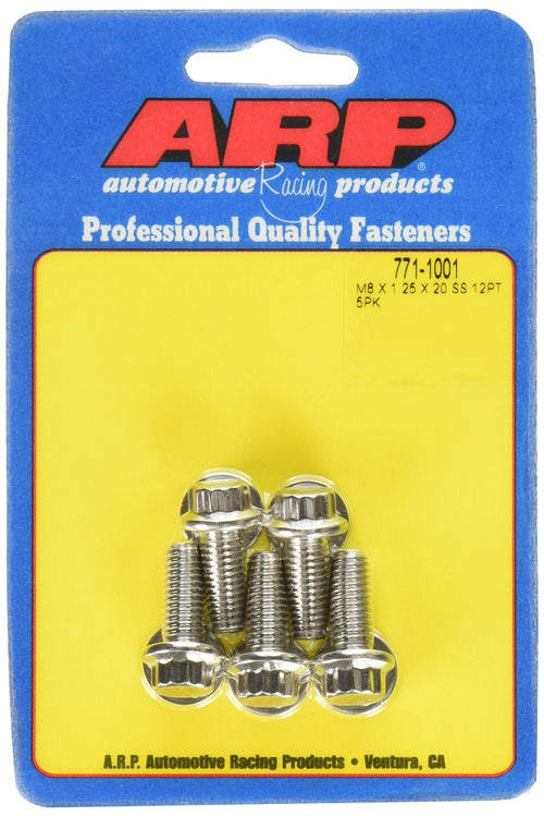 12-Point Stainless Steel Bolt Kit ARP 771-1001 - 5 Piece ("8mm x 1.25" x 20")