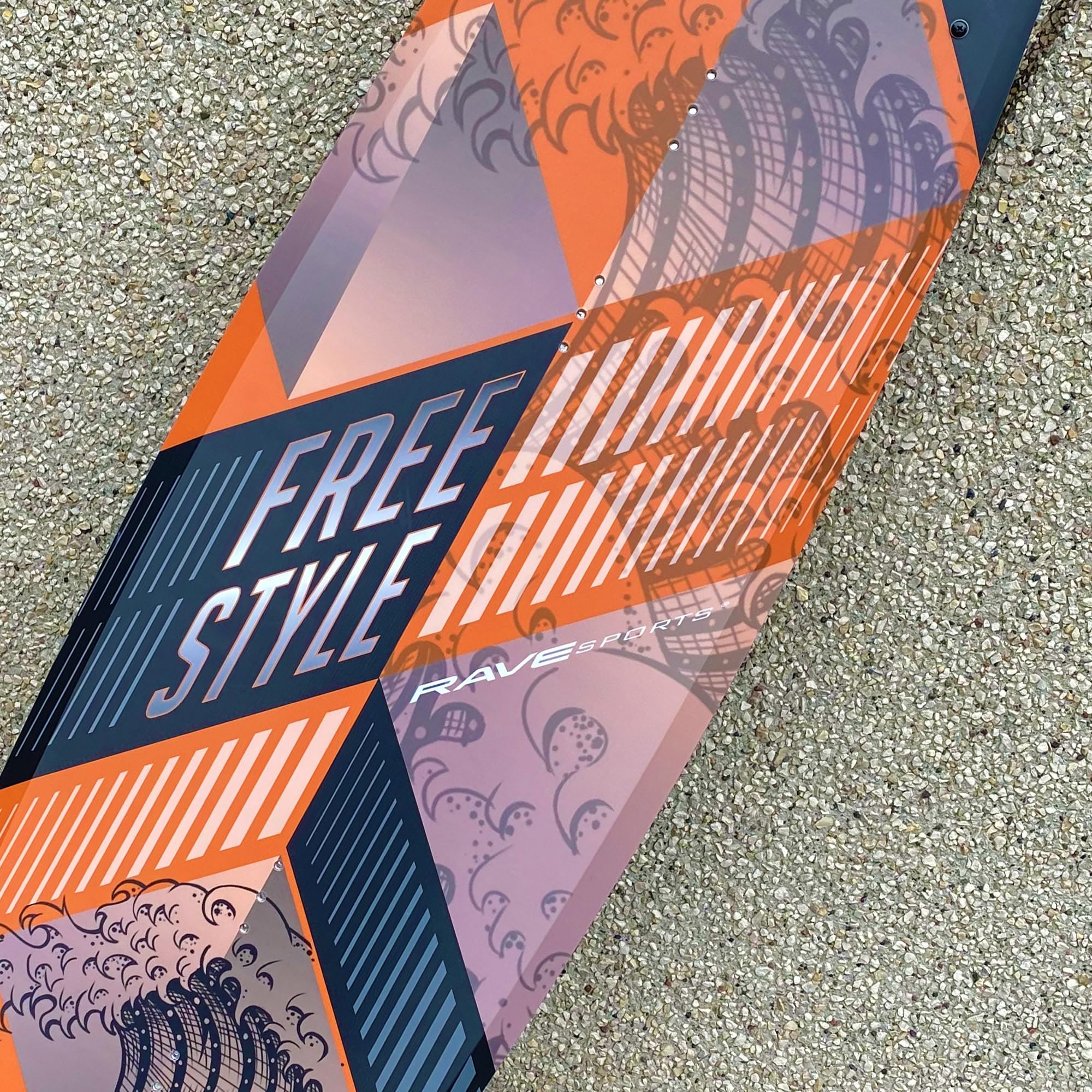 Orange Rave Sports Freestyle Wakeboard and Bindings Package