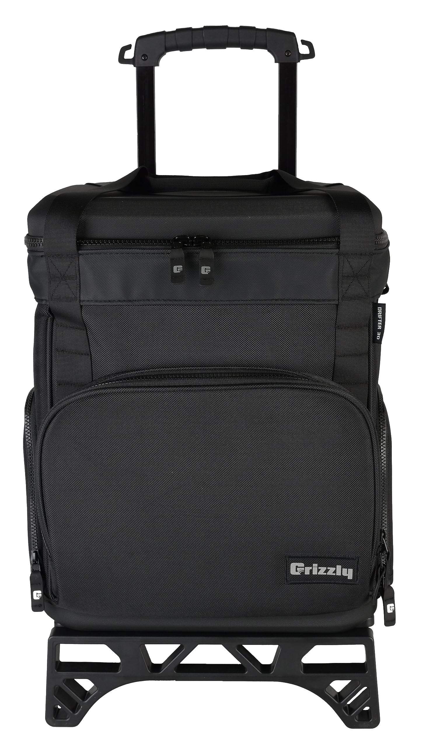 30 Wheeled Grizzly Drifter Soft Sided Cooler | 30 qt Cooler Bag | Ice Chest for Beach Boat Camping Car Fishing Golf Hiking Hunting Lunch | Lightweight Wheeled Portable Insulated Water | Blackout