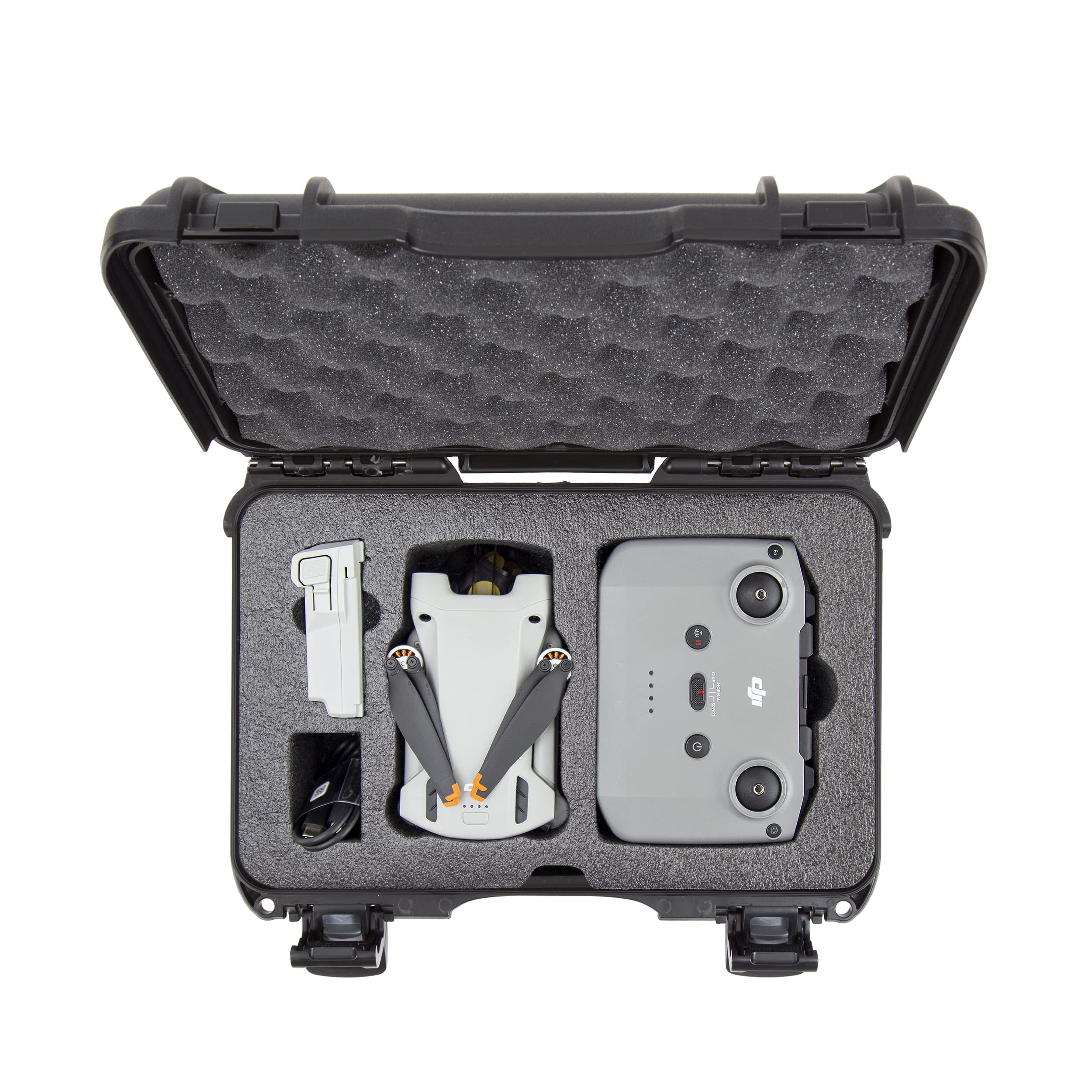 Waterproof Nanuk 909 Hard Case with Foam Insert for DJI Mini 3 Pro and RC-N1 Remote, Black