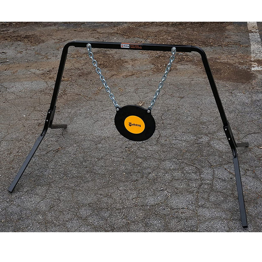 Complete Viking Solutions Gong Target System - Durable Easy to Set Up Shooting Gear - Proof Chain and Hardware Included, 8"