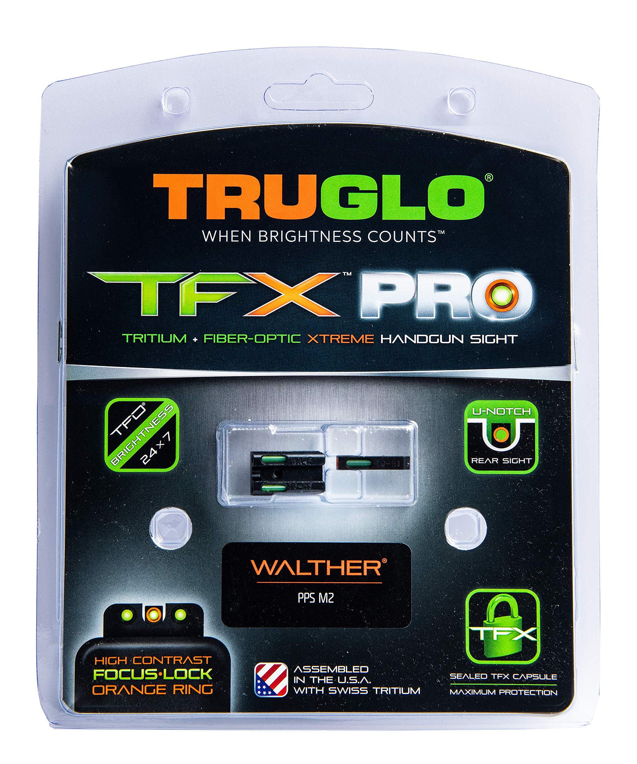 TFX Pro TRUGLO Tritium/Fiber Handgun Sight - Walther PPS/M2