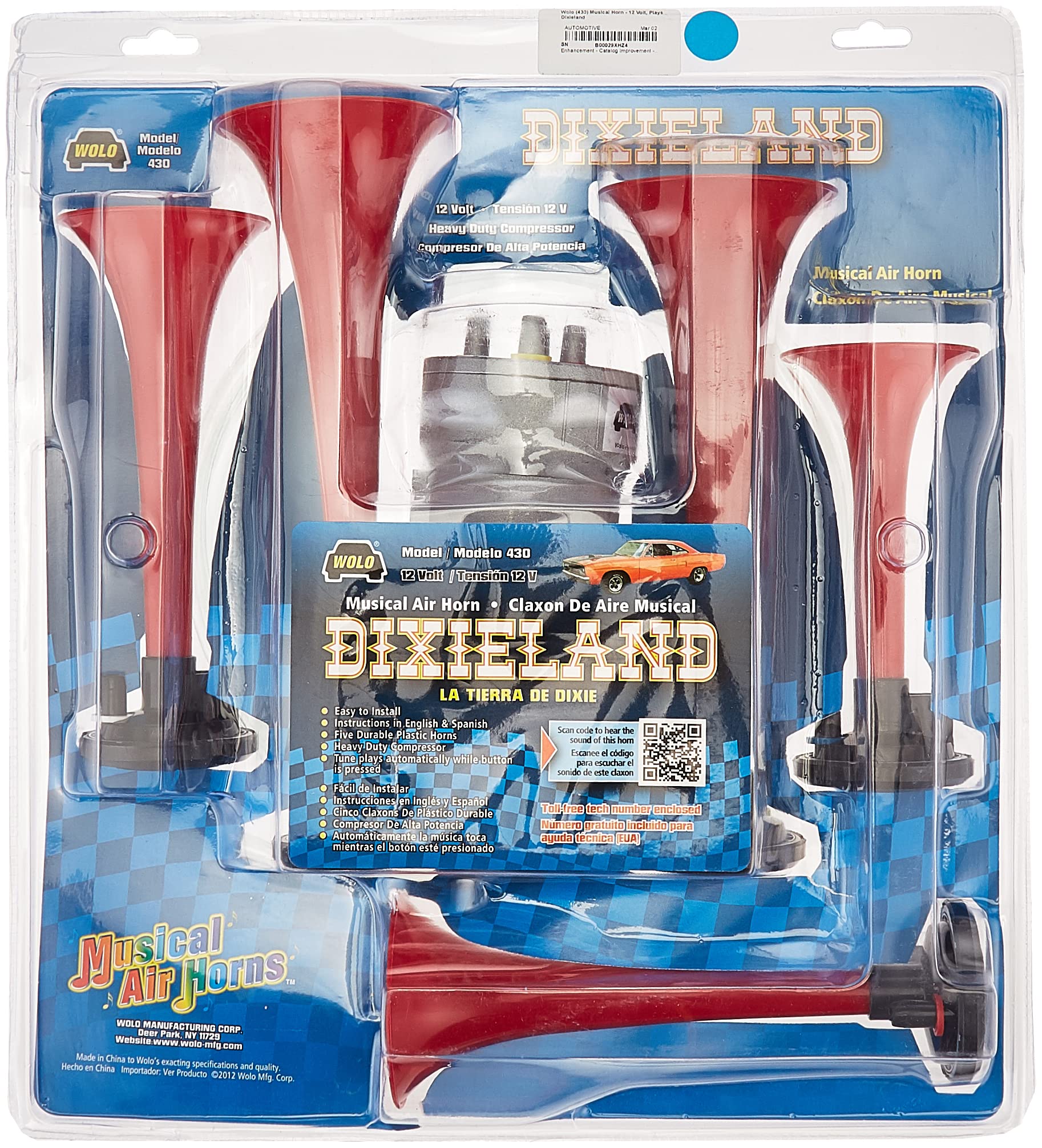 Musical Wolo Horn (430) - 12 Volt, Plays Dixieland