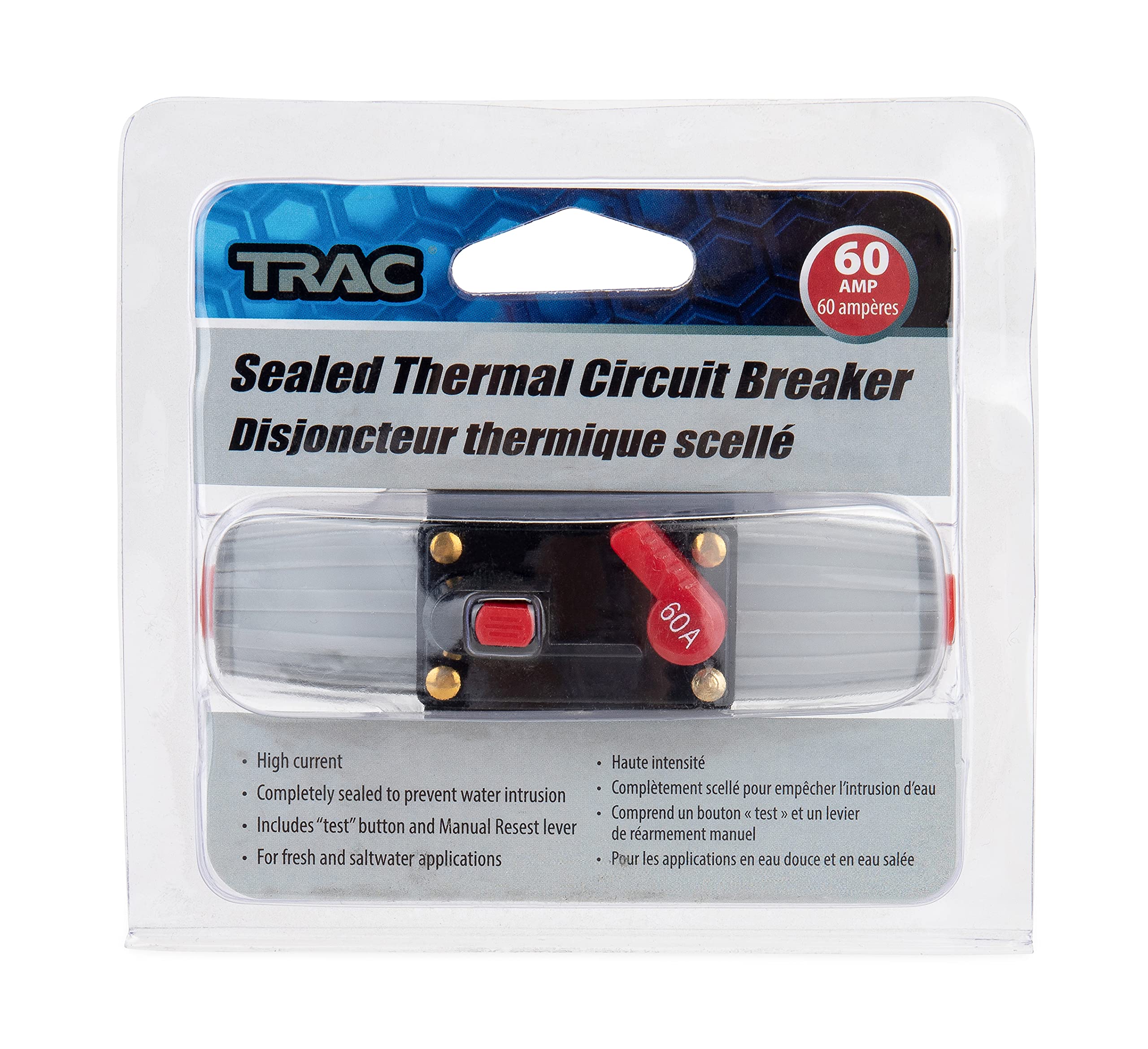 Sealed Thermal Circuit Breaker Trac Outdoors, 60 Amp - Features a Water Resistant Seal - Weatherproof (69420)