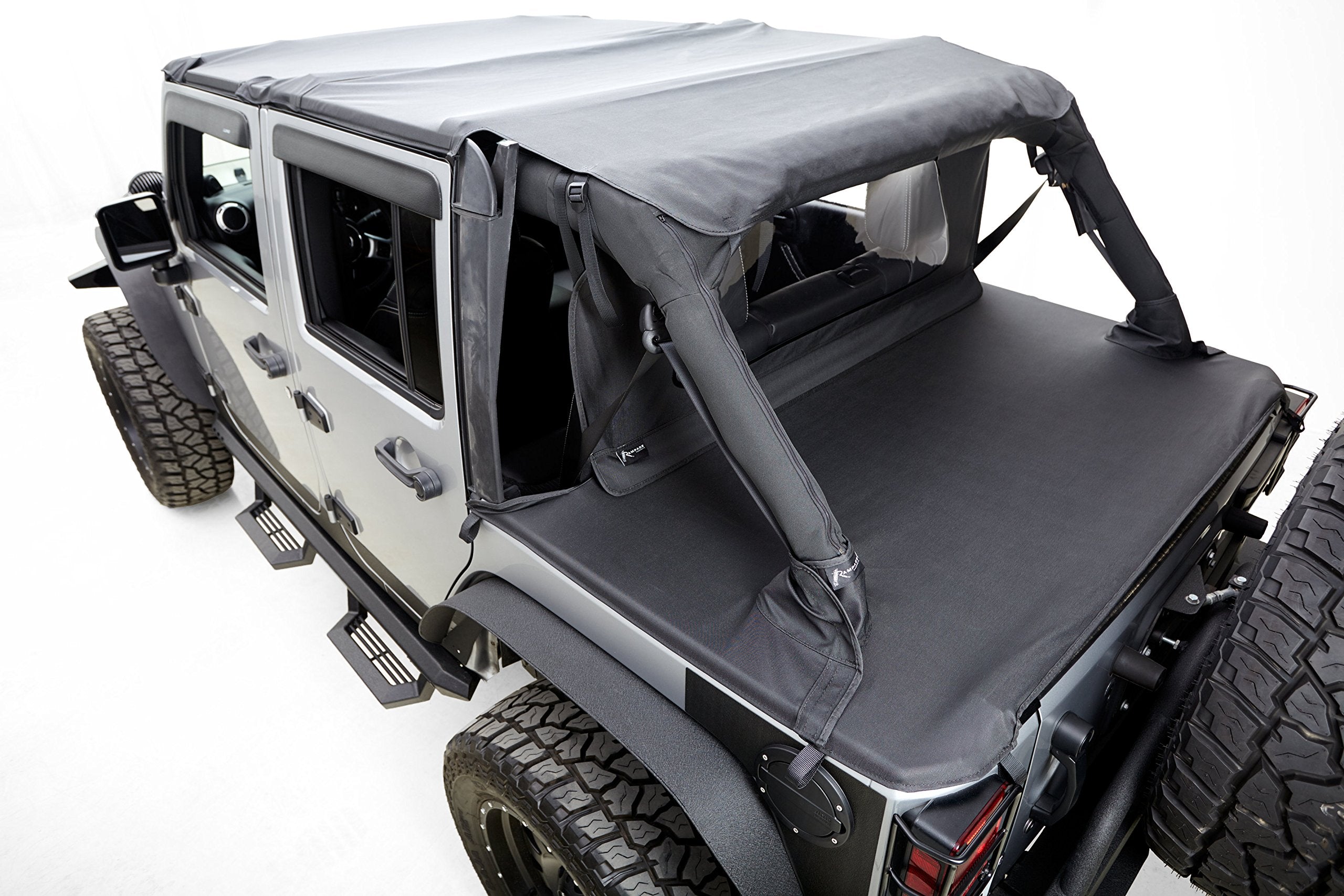 Tonneau Cover RAMPAGE PRODUCTS for Jeep Wrangler JKU | Black Diamond, Vinyl | 731035 | Fits 2007-2018 Jeep Wrangler JKU 4-Door