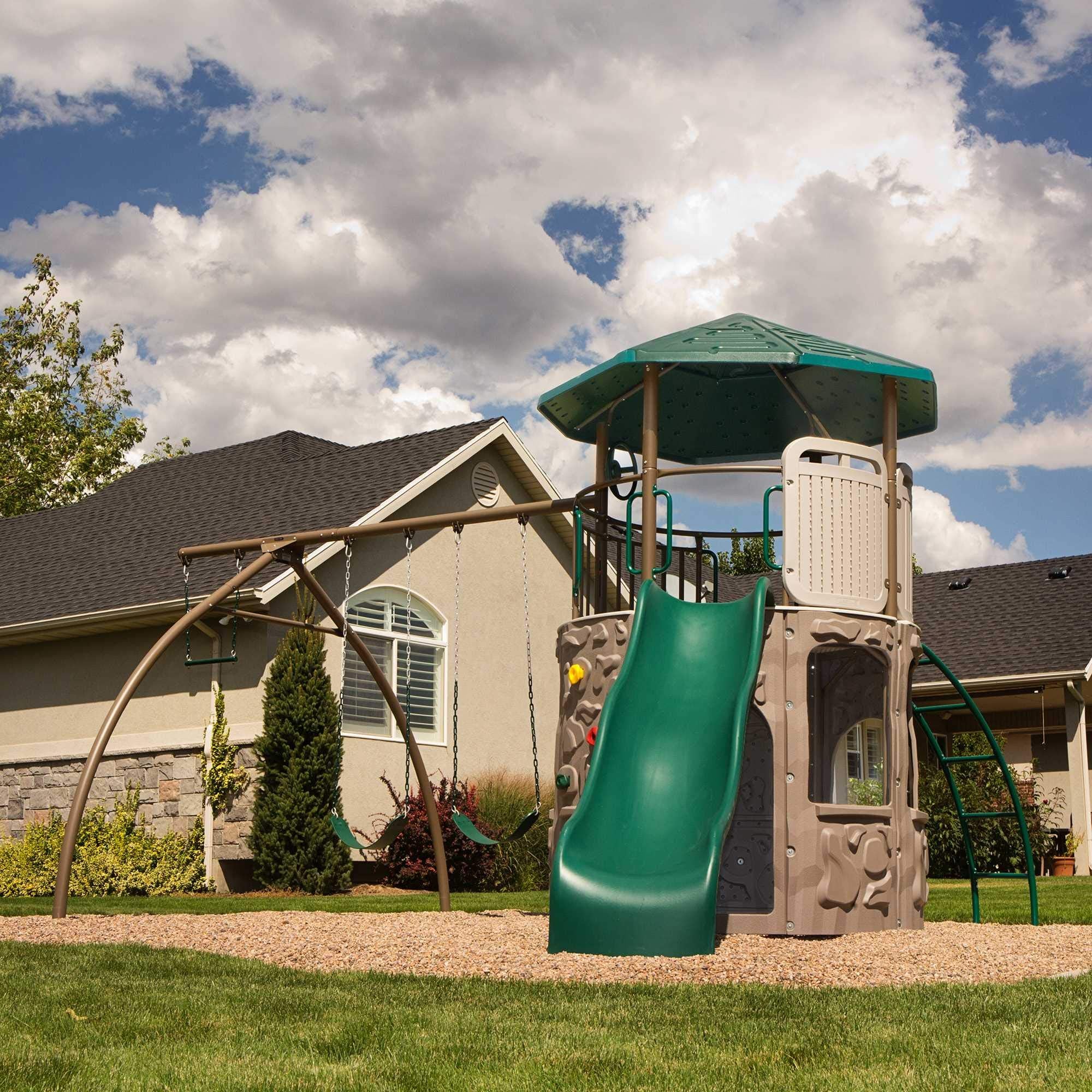 Adventure Tower Lifetime 290633 Swing Set, Earthtone