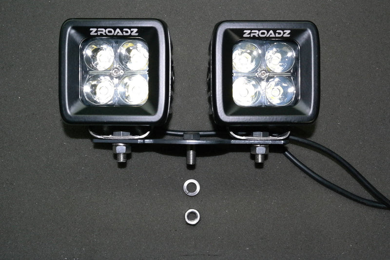 Hood Hinge Adapter Plate ZROADZ to mount (4) 3 Inch LED Pod Lights to Hood Hinge Bracket - PN #Z360002, Black