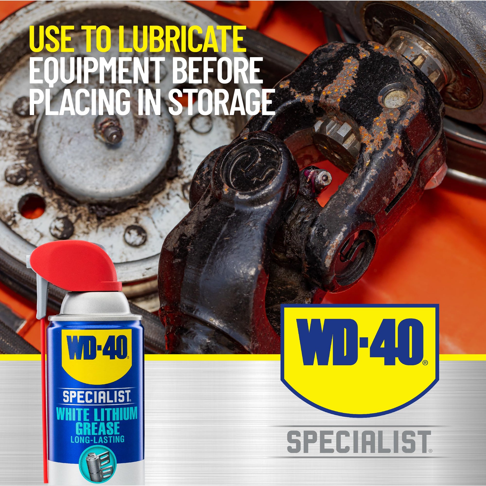 WD-40 Specialist White Lithium Grease Spray 10 OZ with SMART STRAW SPRAYS 2 WAYS