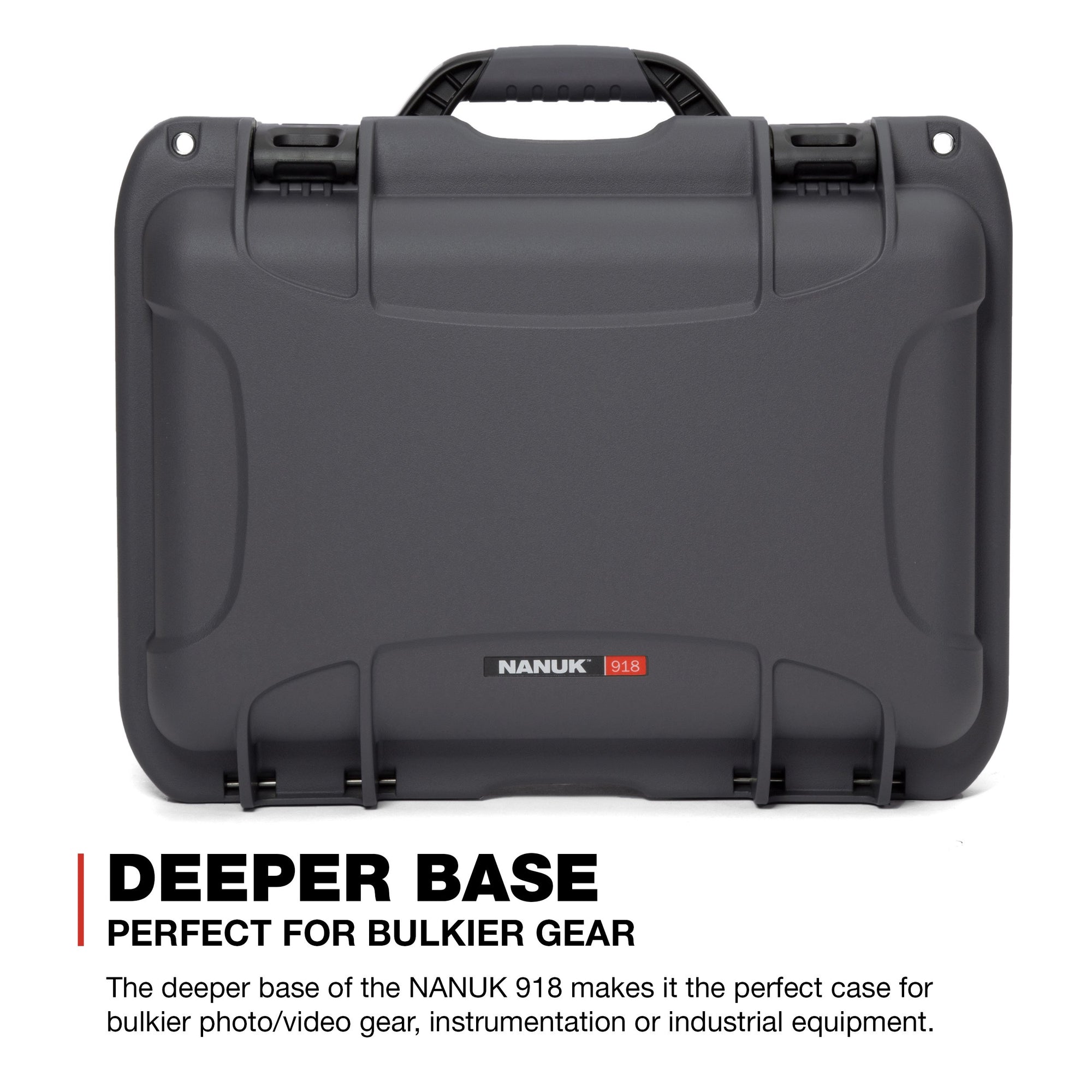Waterproof Nanuk 918 Hard Case with Lid Organizer and Padded Divider - Graphite