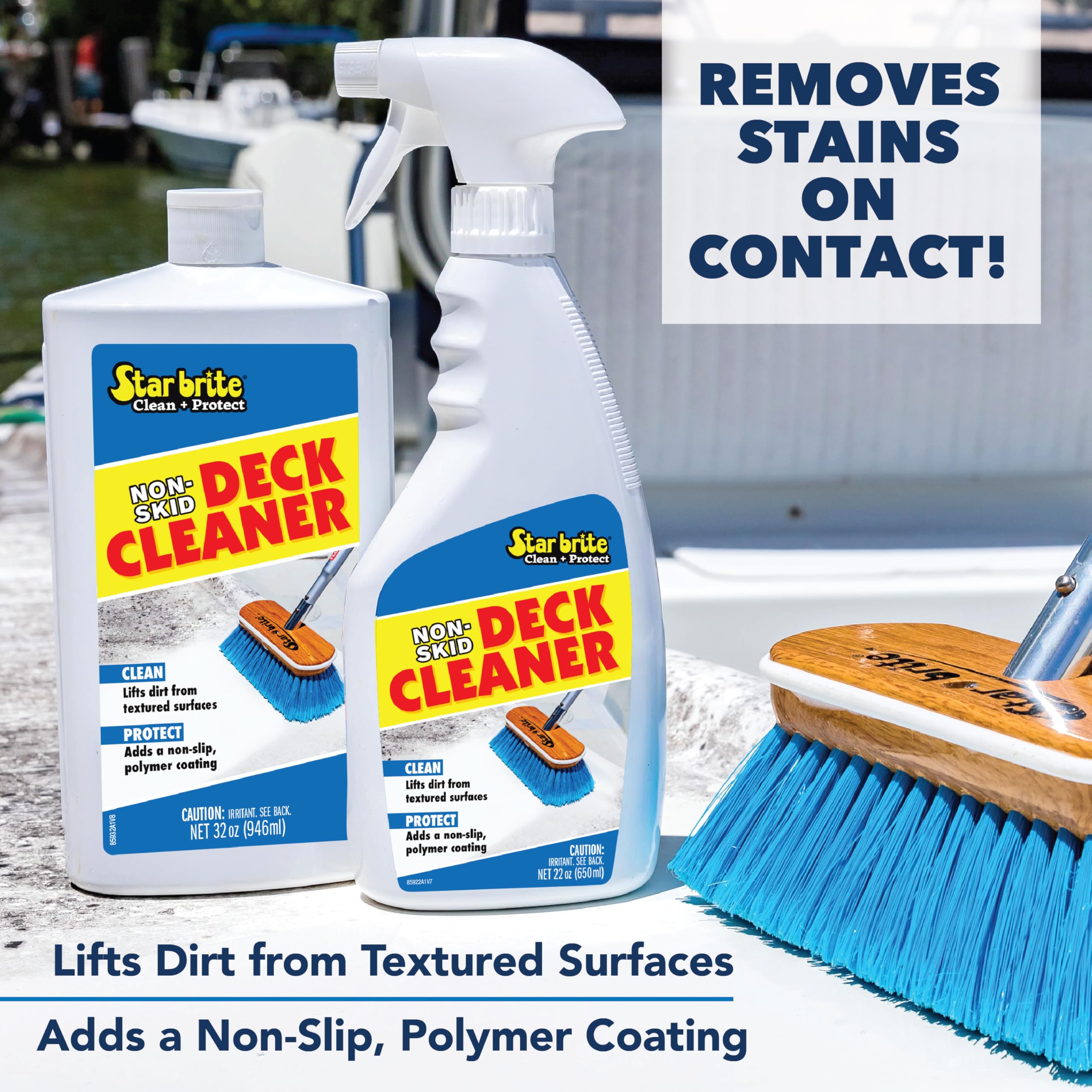 Non-Skid Deck Cleaner & Protectant STAR BRITE - Ultimate Boat Deck Wash - Protects Against Future Stains & UV - Ideal for Fiberglass, Vinyl, Plastic & Painted Surfaces -1 Gallon (085900)