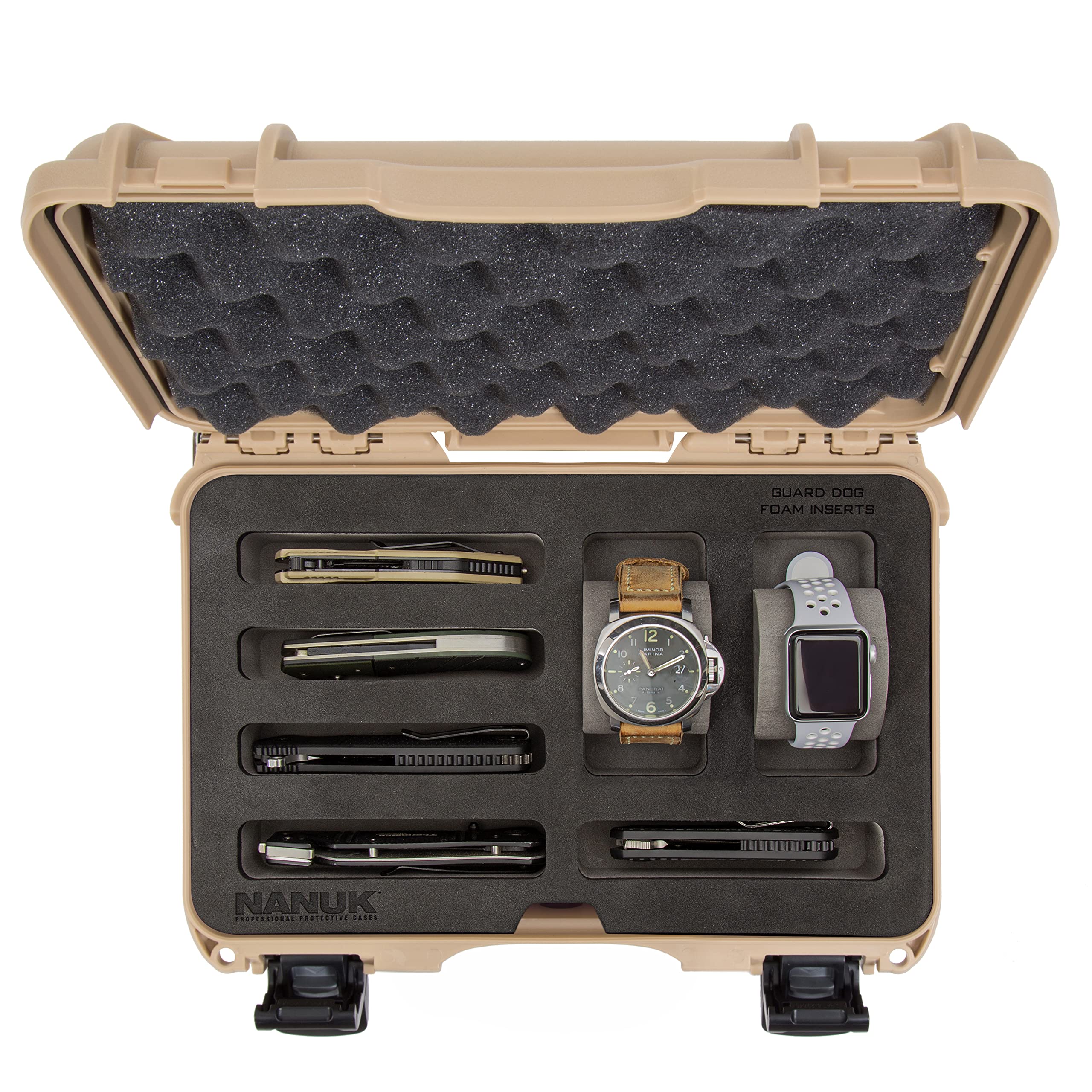 Case Nanuk w/Foam Insert for 2 Watches and 5 Knives - Tan 909-2WT5KNI0