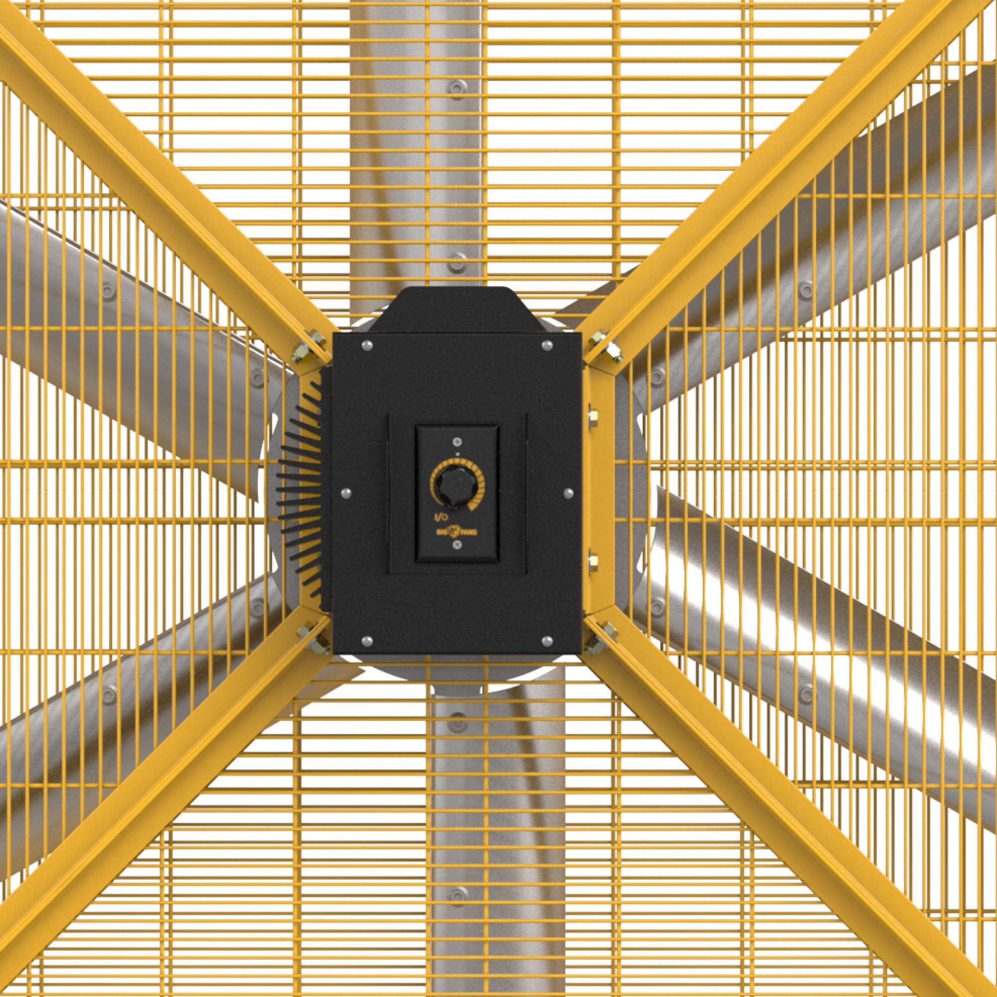 AirGo - Big Ass Fans, 8' Indoor/Outdoor Portable Fan with Wheels, Onboard Variable Speed Control, OSHA Compliant Steel Cage, IPX5 Rated, Washdown Capable, Safety Yellow