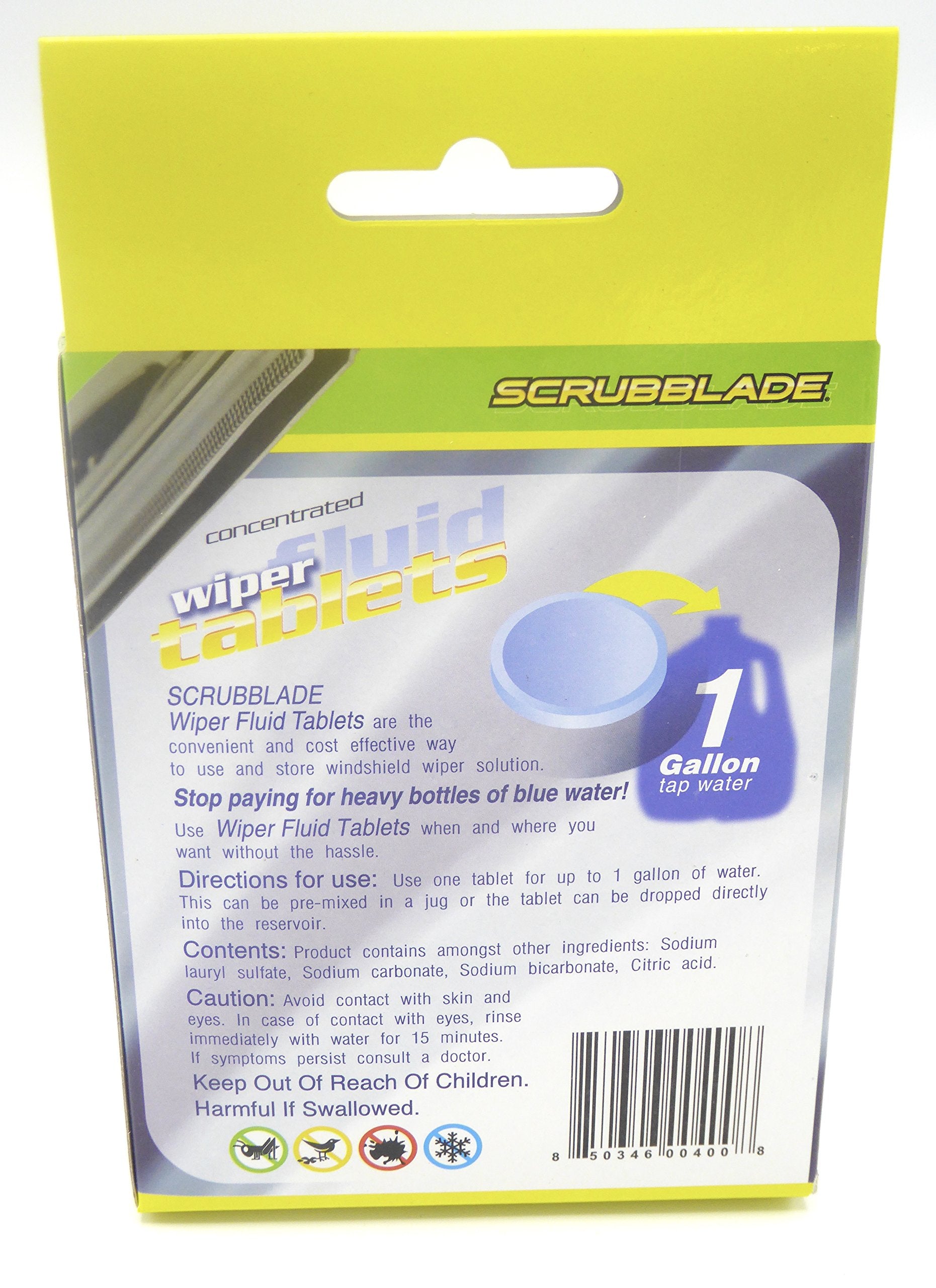 Windshield Wiper Fluid Tablets Scrubblade, Instant Car Windshield Cleaner, Window Glass Cleaner, 5-Pack