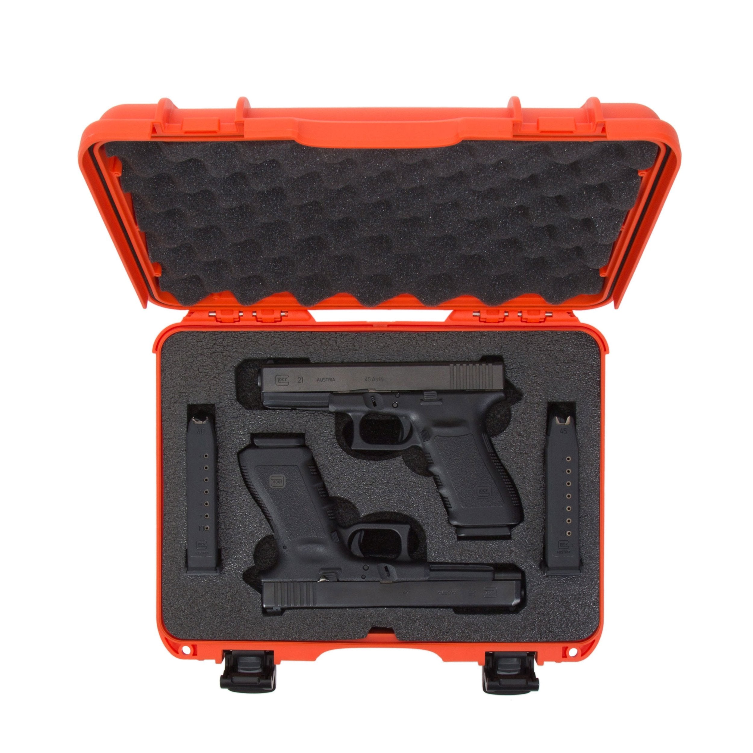 2UP Nanuk 910 Waterproof Hard Case w/Custom Foam Insert for Glock Pistols - Orange