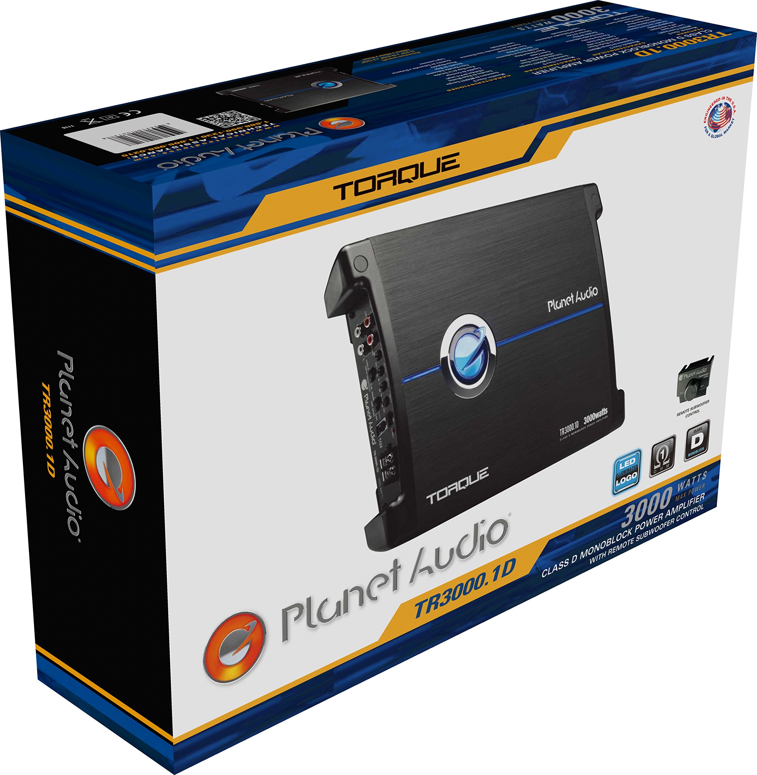 Planet Audio Class D TR3000.1D Monoblock Car Amplifier - 3000 High Output, 1 Ohm, Low Level Inputs, Low Pass Crossover, Hook Up to Subwoofer for Bass