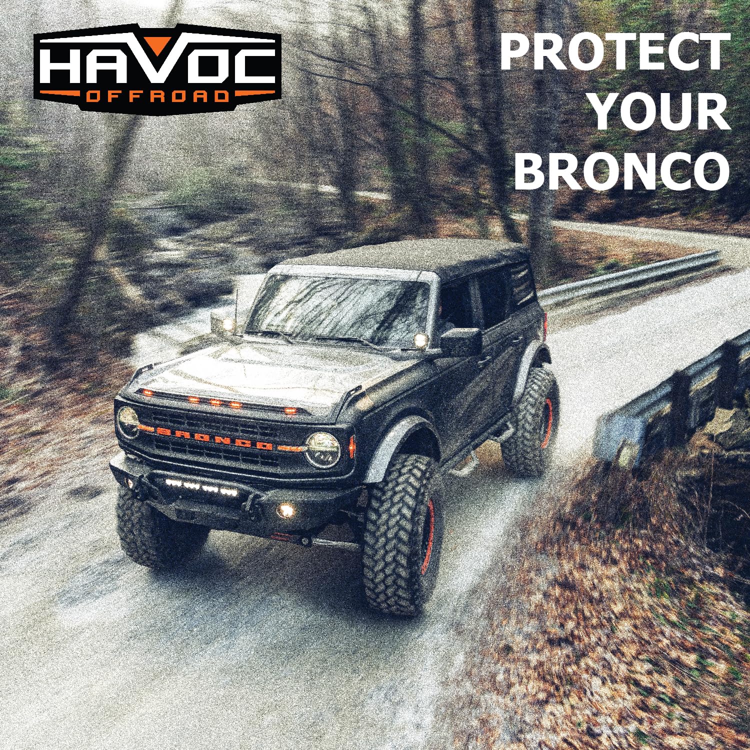 Entry Guards HAVOC OFFROAD for Ford Bronco 4-Door | 4-Piece Set, Black | HFB-08-002 | 2021-2025 Ford Bronco, 4-Door
