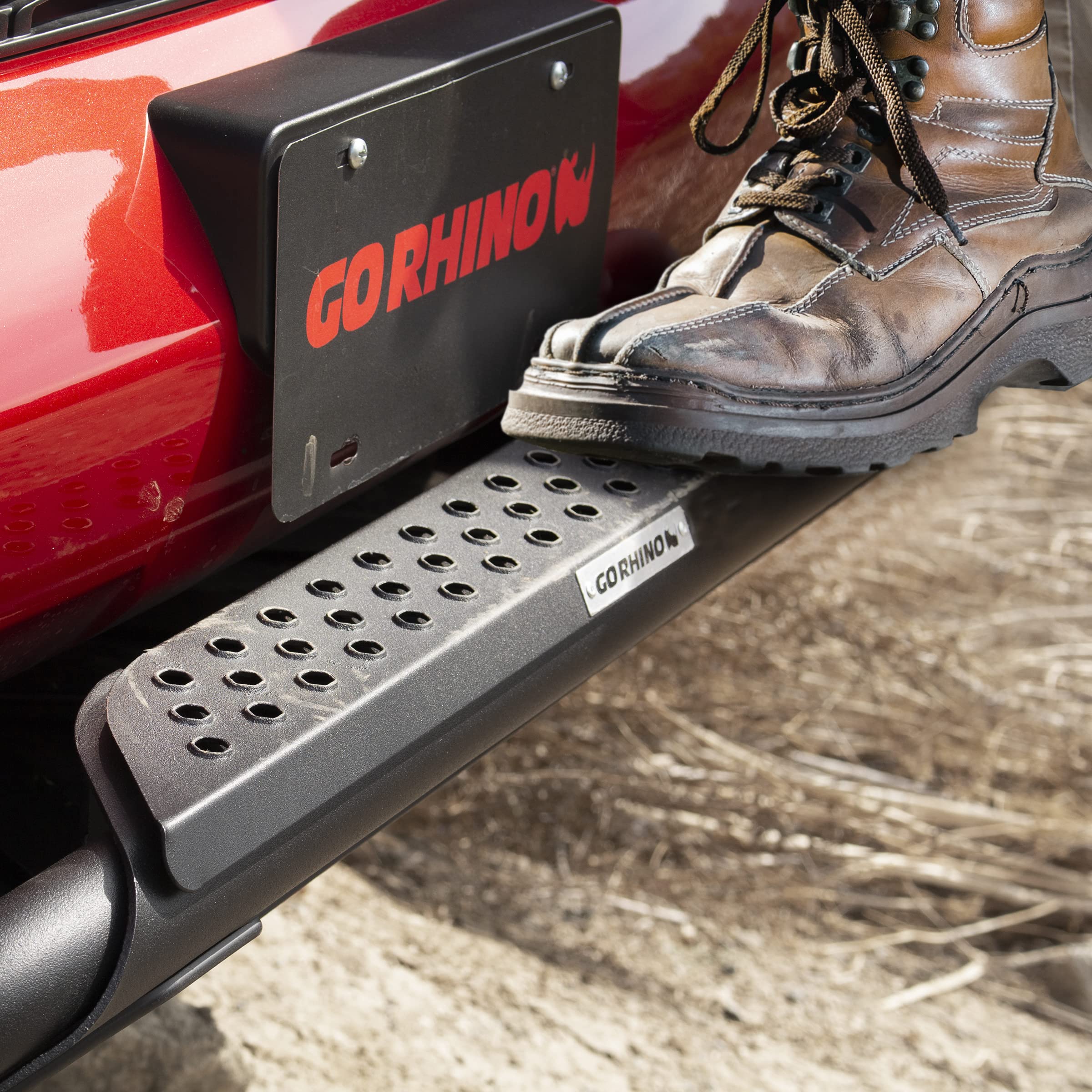 Go Rhino RC3 Bull Bar Skid Plate w/Center Steel Step, Hole for 20" Single Row LED Light Bar, & Mounting Brackets | Textured Black | 565660T | Fits 2016-2023 Toyota 4Runner (See Description)