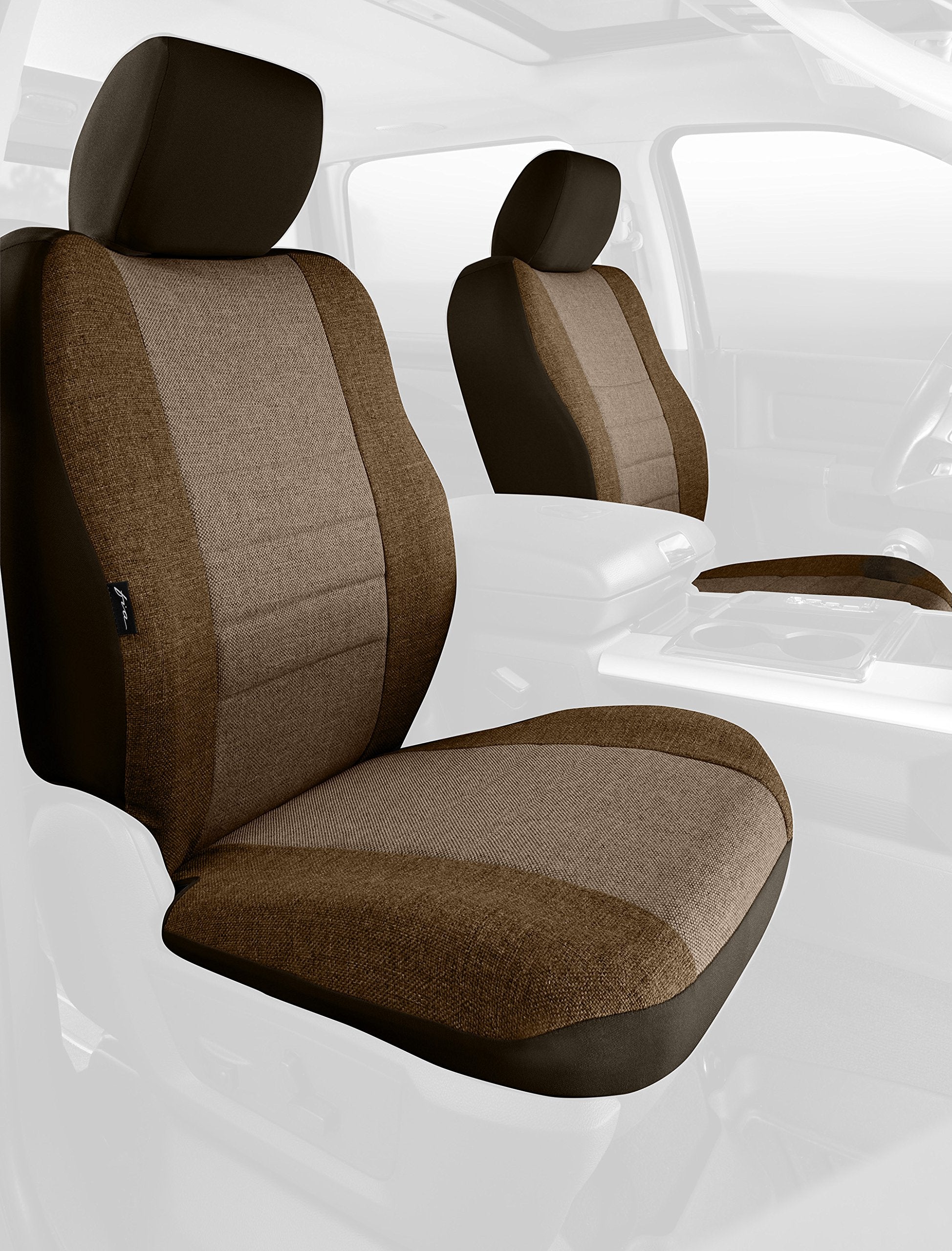 Fia Custom Fit OE38-28 Front Seat Cover Bucket Seats - Tweed, (Taupe)