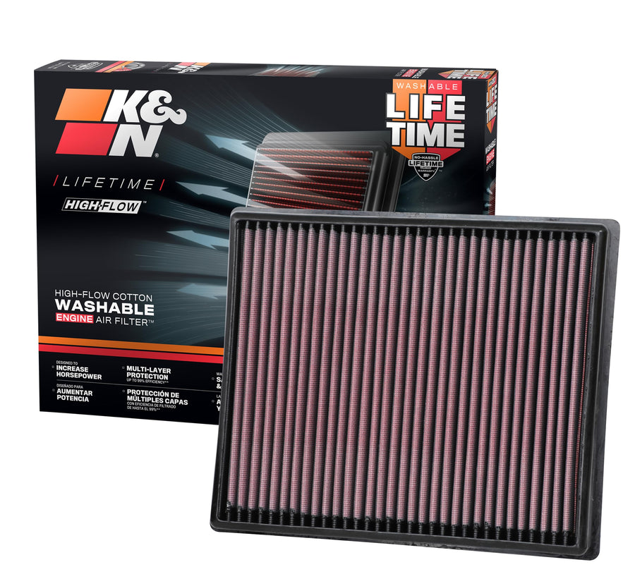 K&N Original High-Flow Lifetime Engine Air Filter: Increase Power: Premium, Washable: Compatible with 2020-2025 Nissan: Frontier, 33-5116