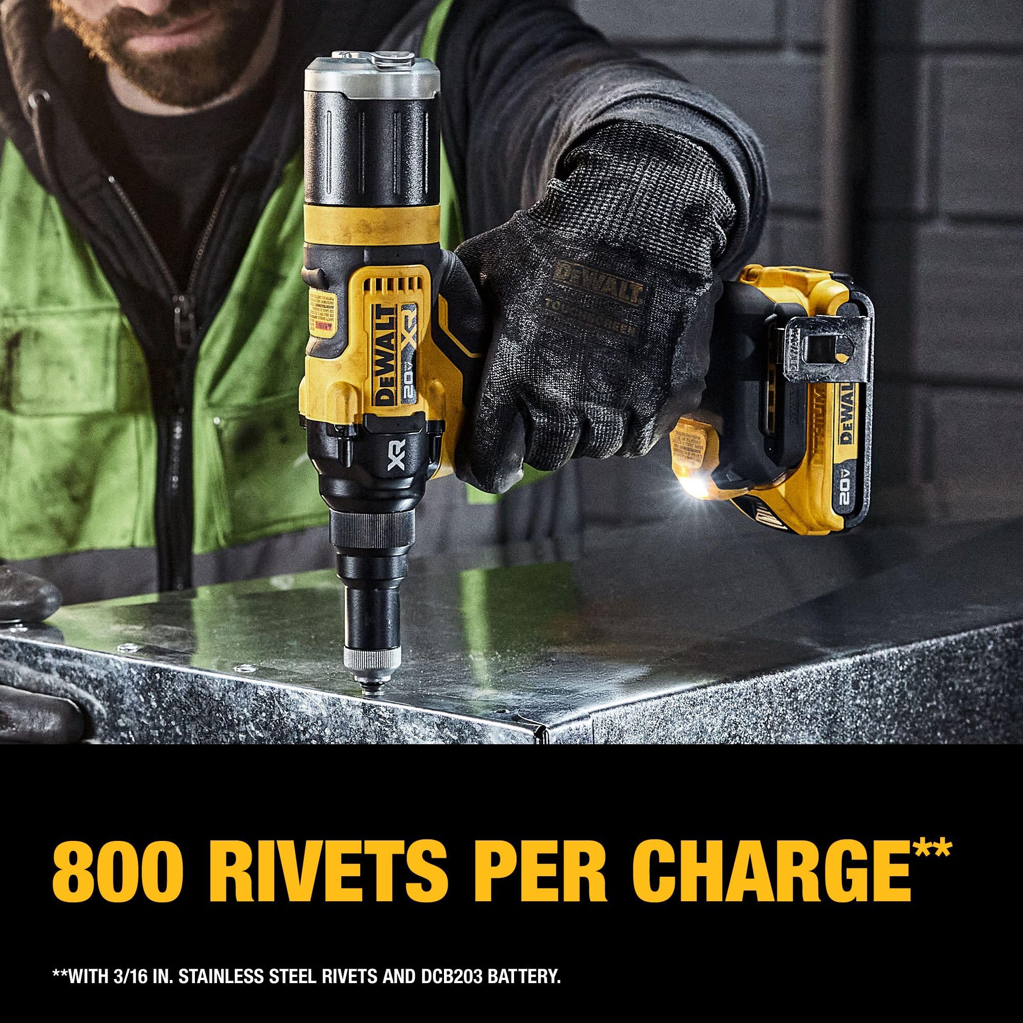 20V MAX XR DEWALT Cordless Rivet Tool, 3/16", Battery and Charger Included (DCF403D1)
