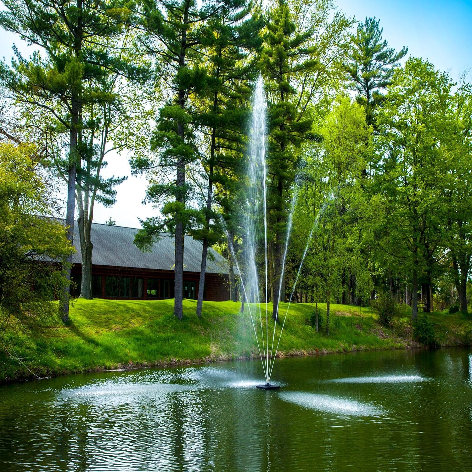 Scott Aerator Big Shot Clover Fountain - 1/2 HP 115V Pond Aerator with 70 ft. Electric Cord |Efficient Pond Aeration System | Aerating Fountain for Lakes & Ponds |Decorative Pond Fountain