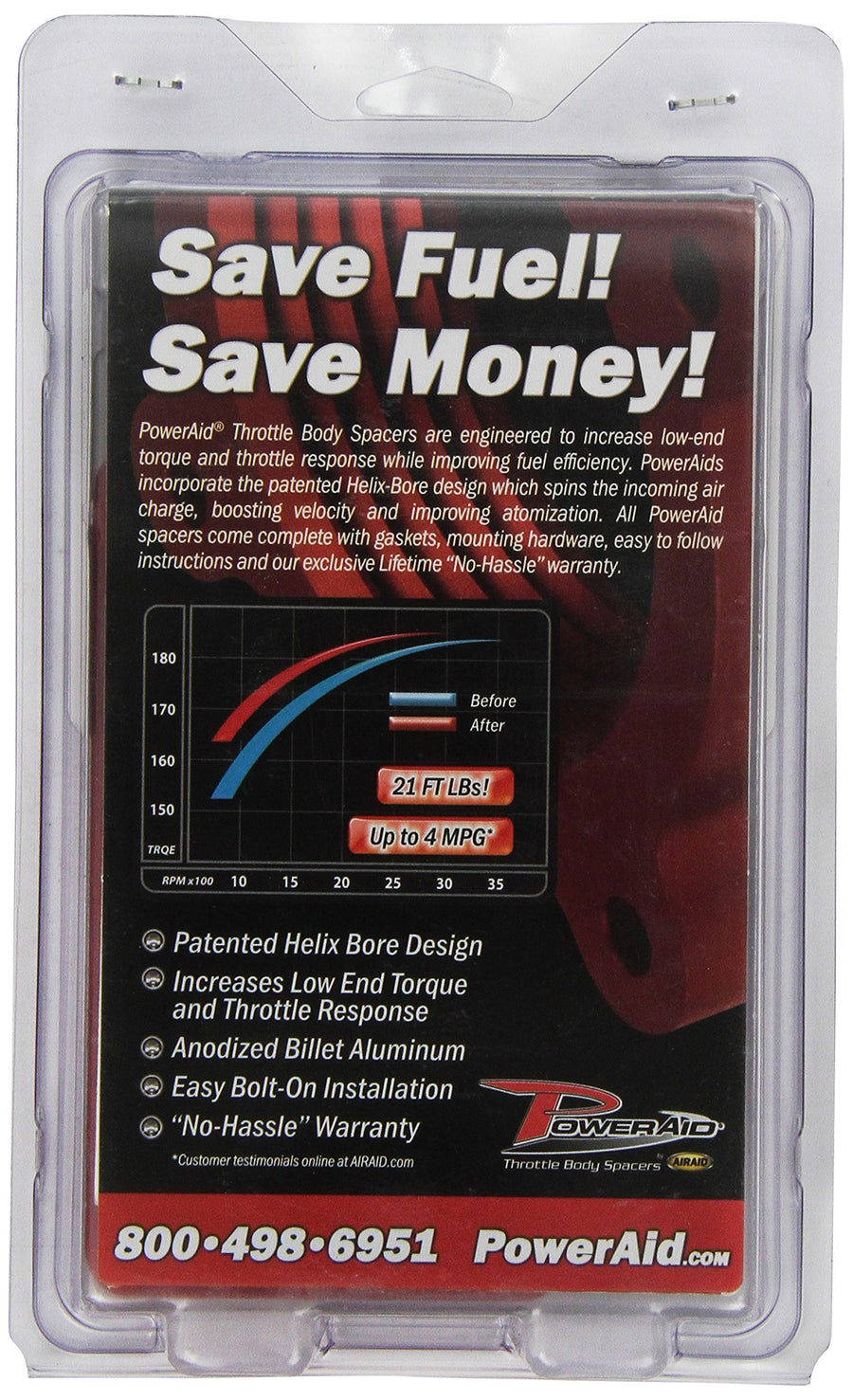 Throttle Body Spacer Airaid 400-527 PowerAid