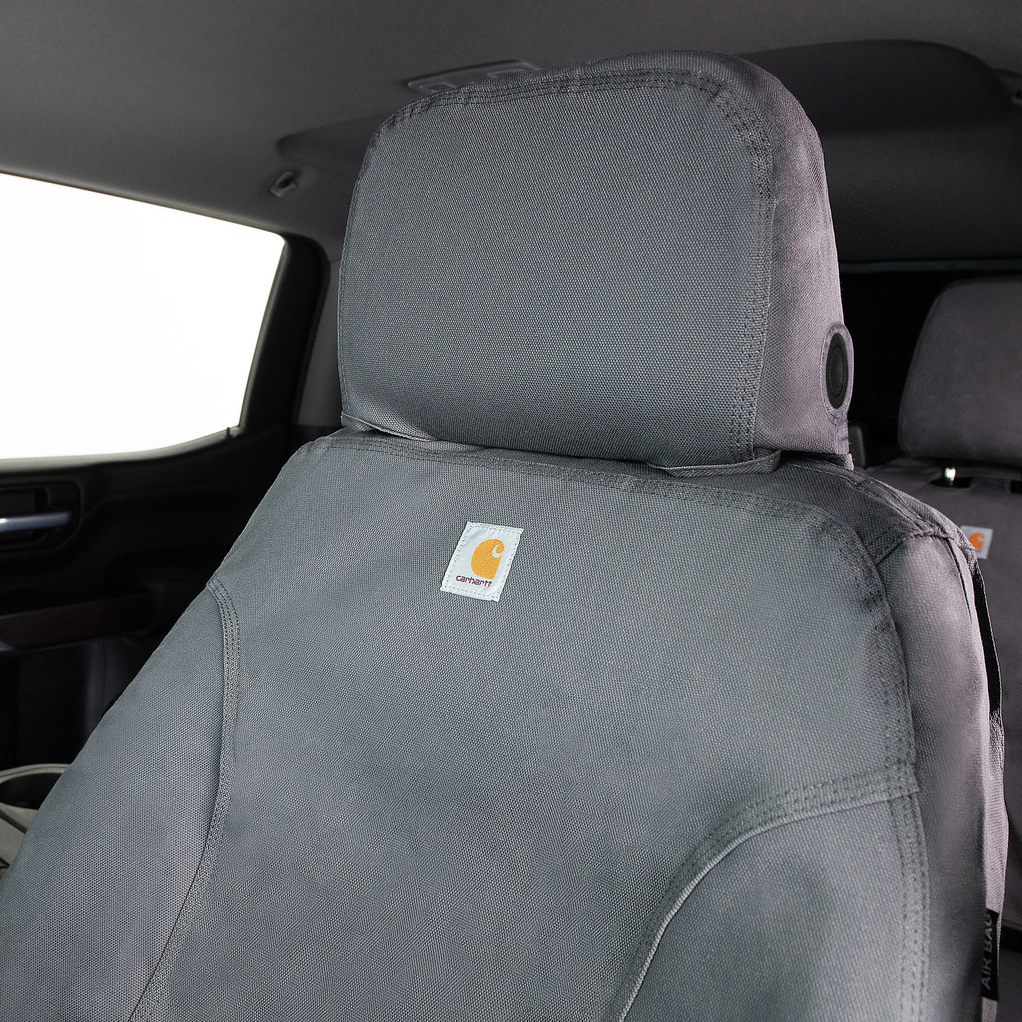 Covercraft Custom Carhartt SeatSaver Seat Covers | Fits 2023-2024 Ford F-150 (Excludes Raptor) | 1st Row Bucket Seats, Duck Weave Gravel