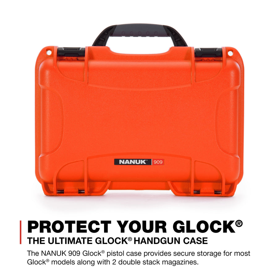 Waterproof Nanuk 909 Professional Hard Case with Custom Insert for Sporting Goods - Orange