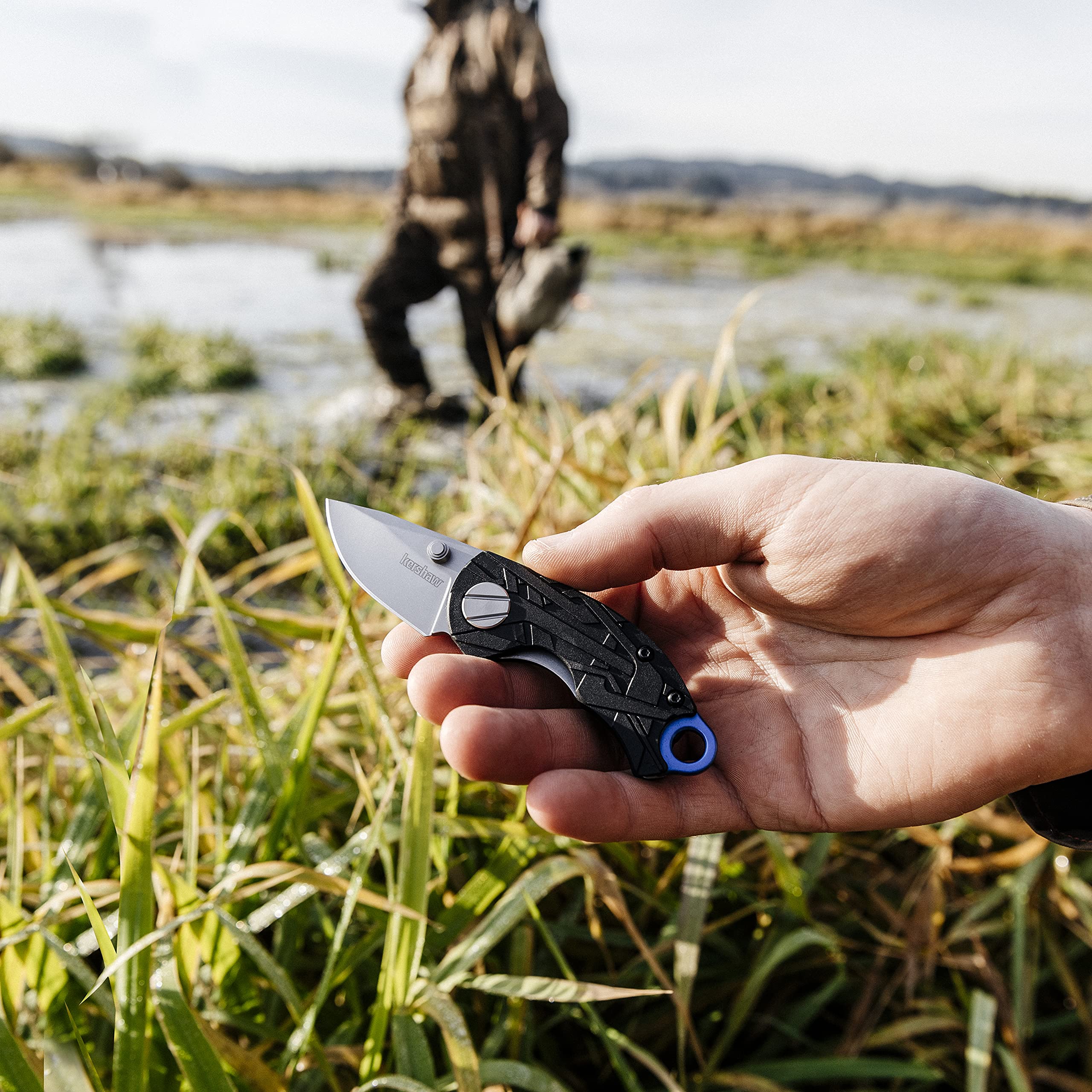 Kershaw Folding Aftereffect Pocket Knife, 1.7-Inch Blade with Manual Opening, Inset Liner Lock (1180), Black