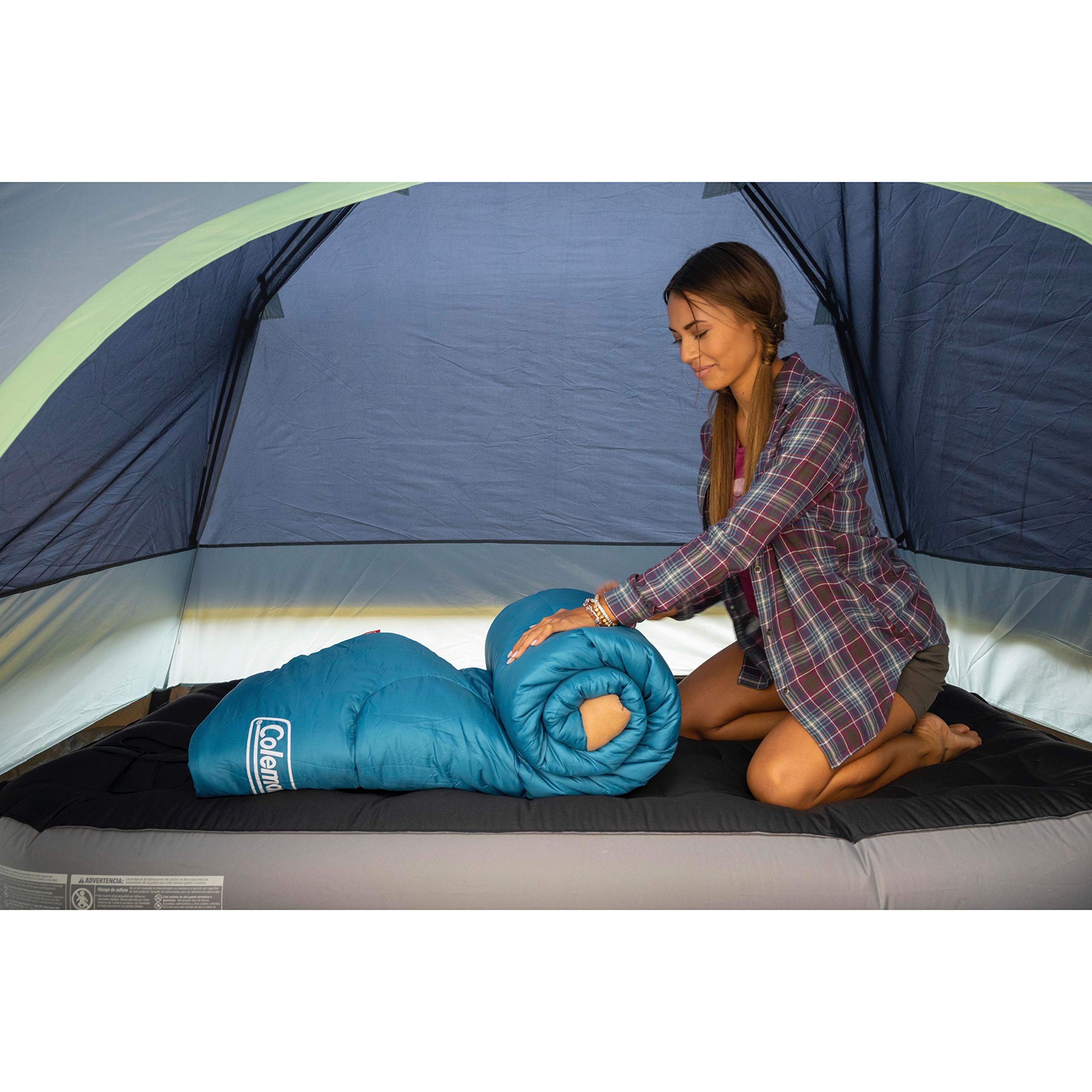 Coleman 20/30°F Brazos Adult Cool-Weather Sleeping Bag with No-Snag Zipper & Stuff Sack, Machine Washable