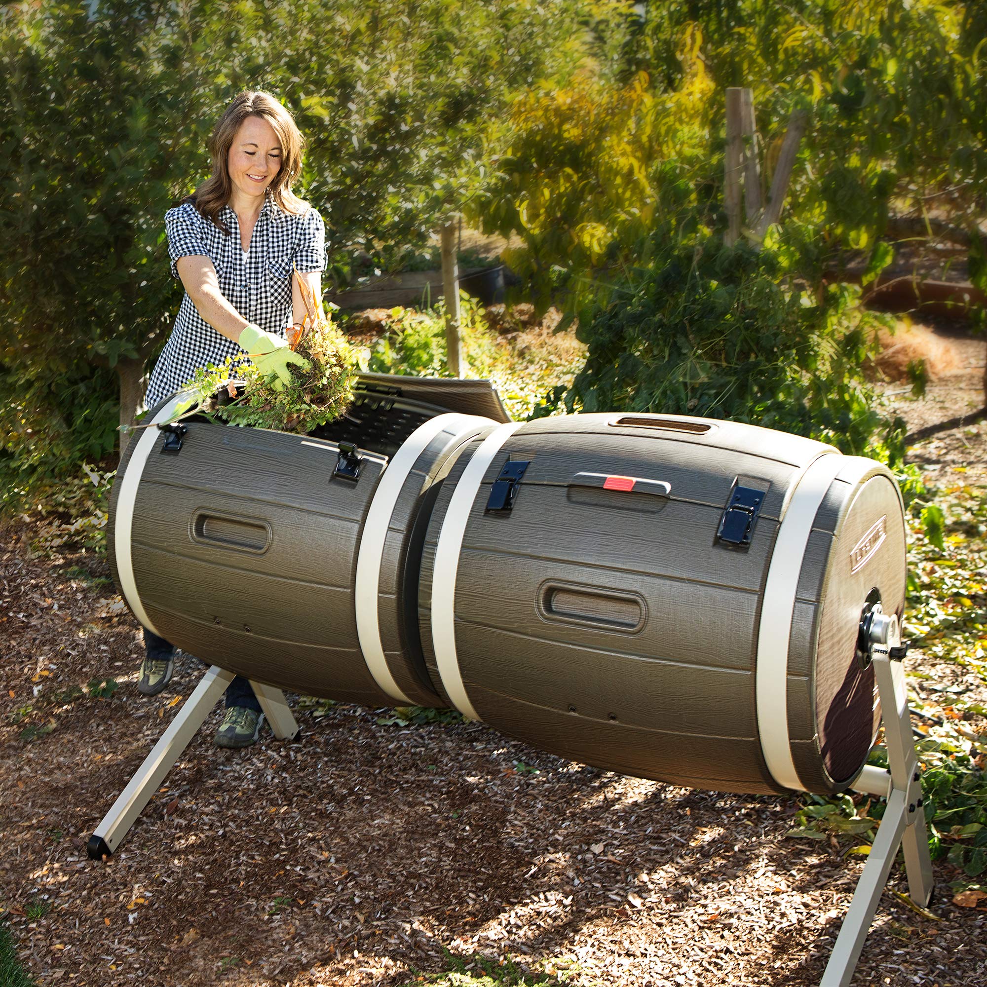 Double Bin Lifetime 60309 Rotating Composter, 100 Gallon