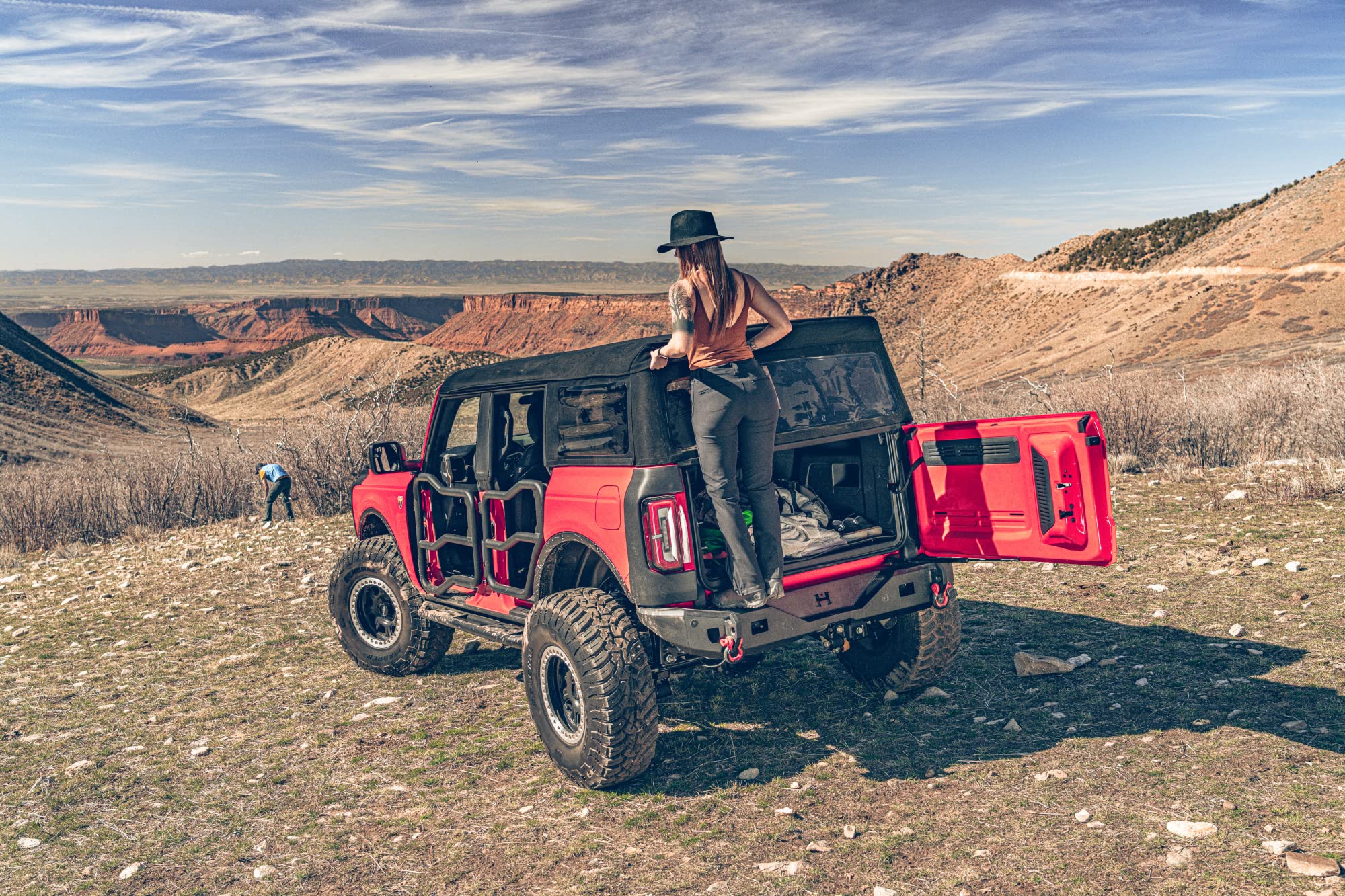 Steel Bender Rear Bumper HAVOC OFFROAD for Ford Bronco | Light Mounts, Integrated Lift Points, Black | HFB-03-002 | 2021-2025 Ford Bronco