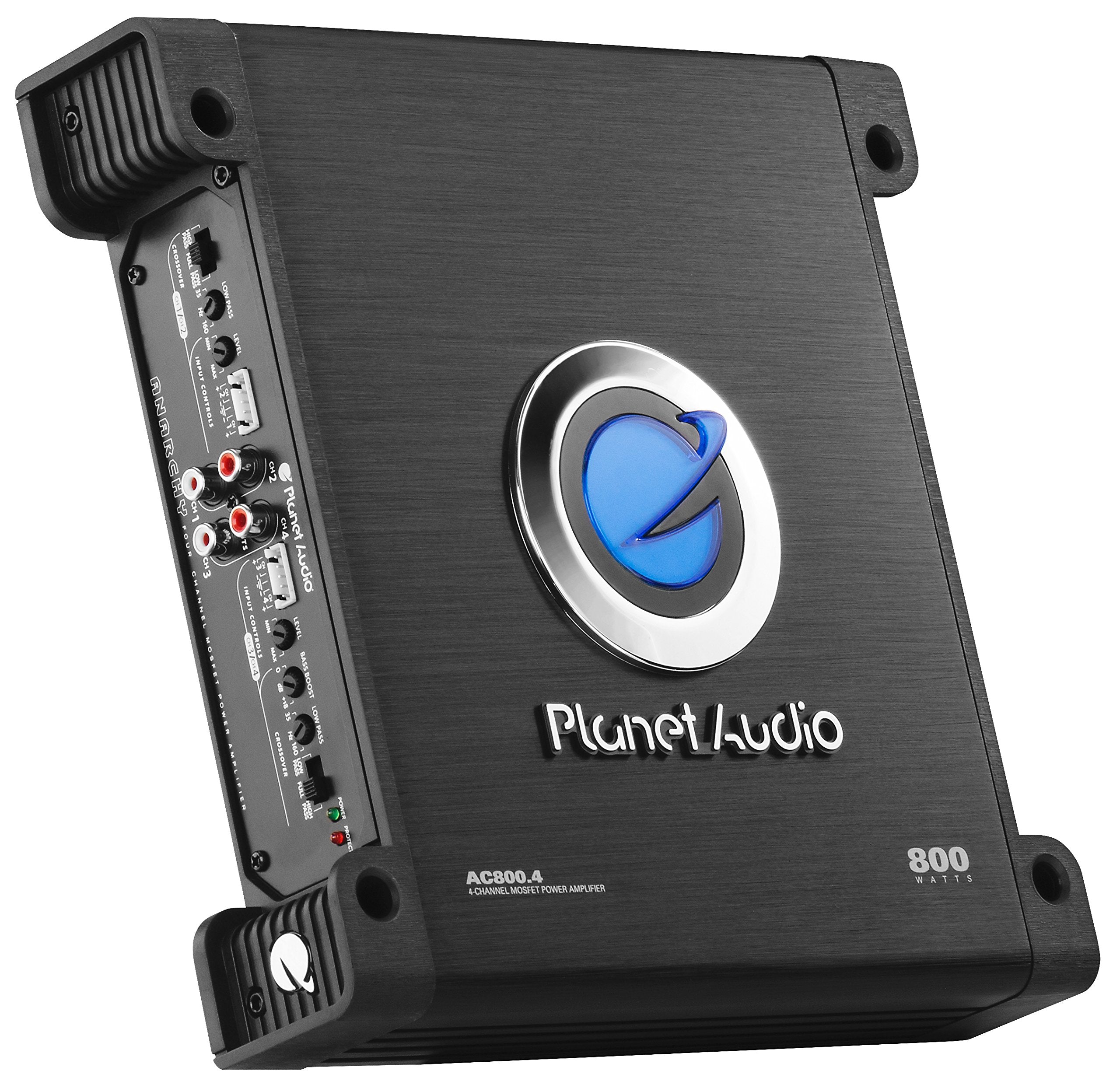 Planet Audio 4 Channel AC800.4 Class A/B Car Amplifier - 800 High Output, High/Low Level Inputs, High/Low Pass Crossover, Hook to Subwoofer for Bass