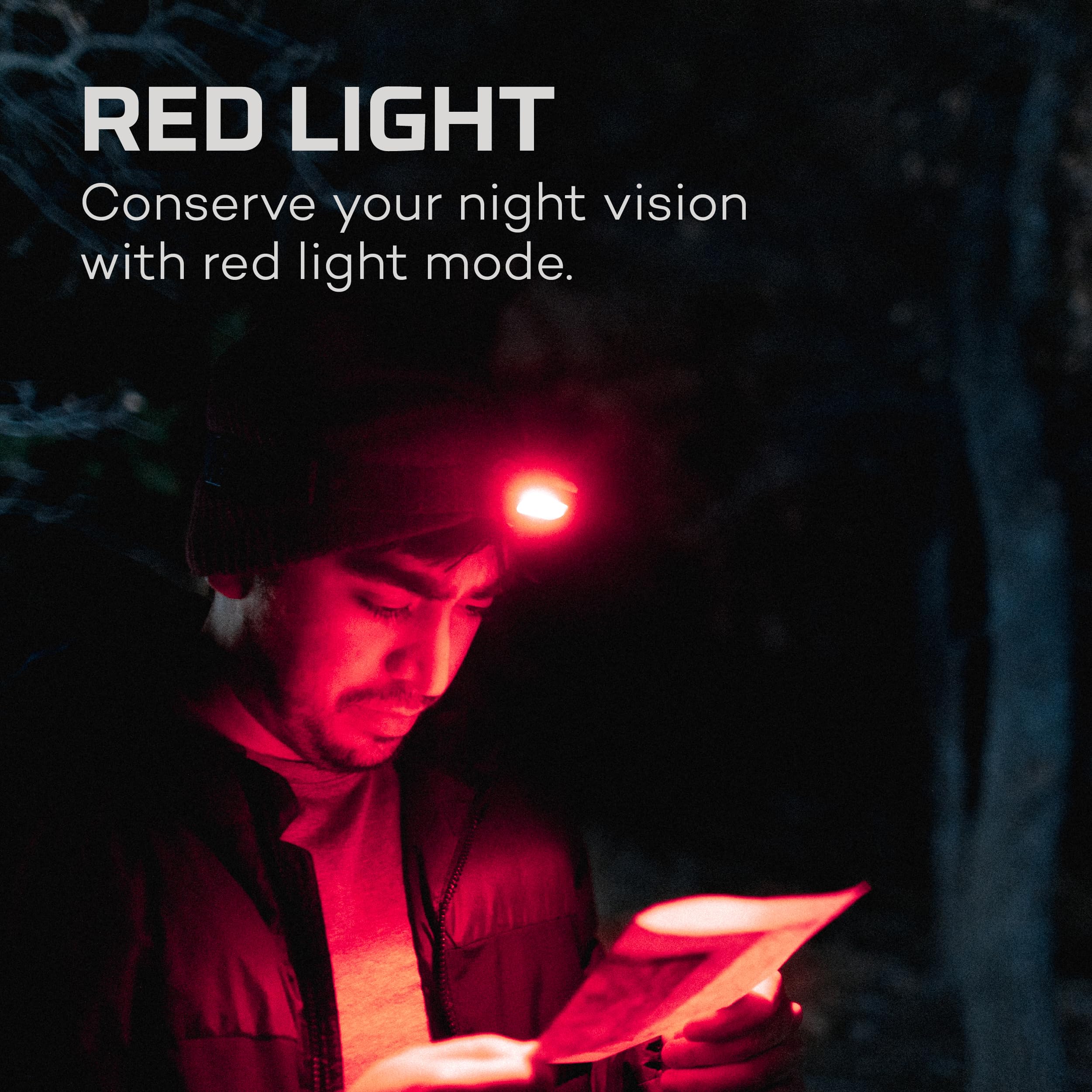 NEBO Powerful Einstein 1000 Lumen Headlamp with Flexpower, Compact Low-Profile Headlamp with 5 Light Modes, Black