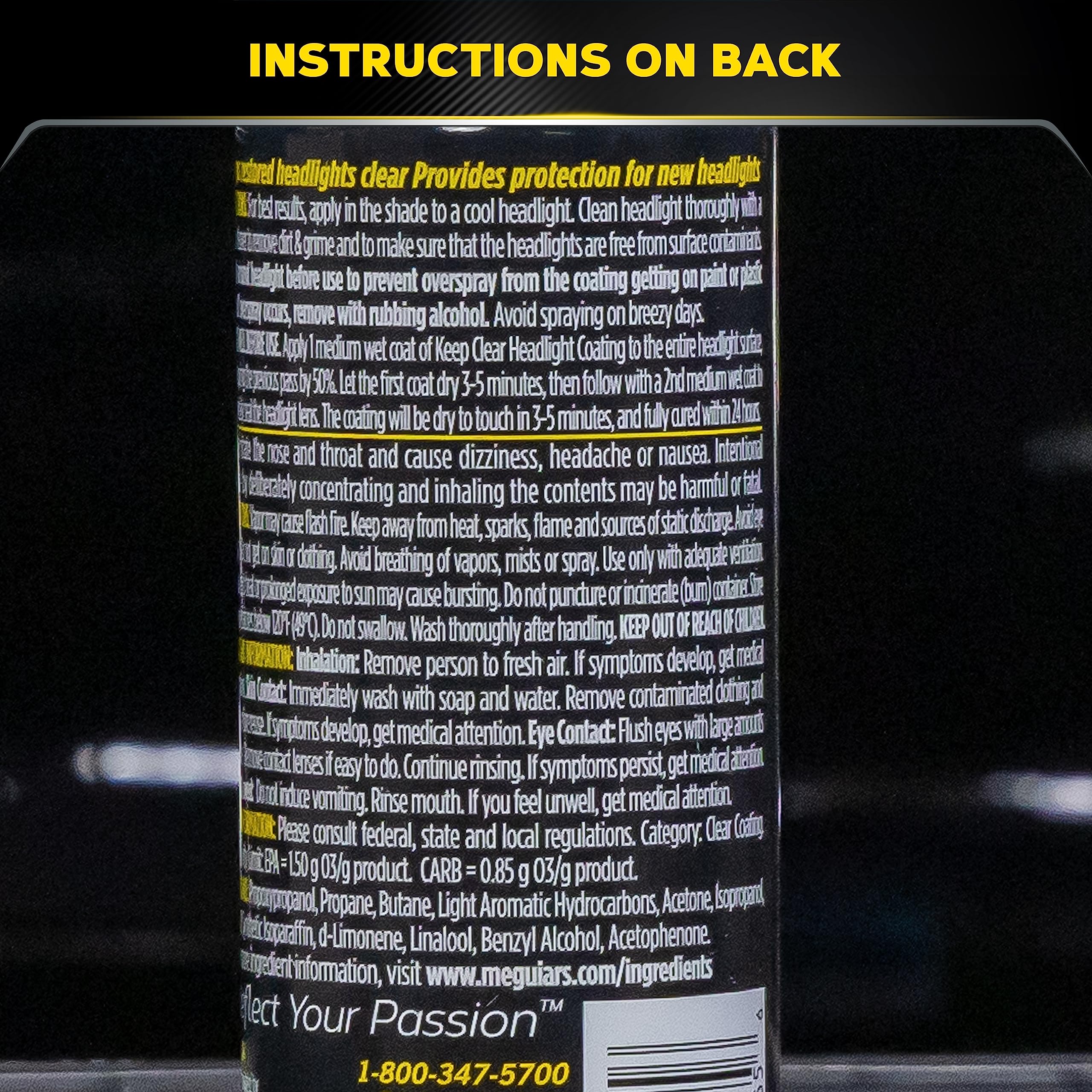 Keep Clear Meguiar's Headlight Coating, Maintain Like-New Clarity of Your Headlights with an Easy-to-Use Formula and UV Protection that Lasts All Year Long, 4 Ounce Aerosol