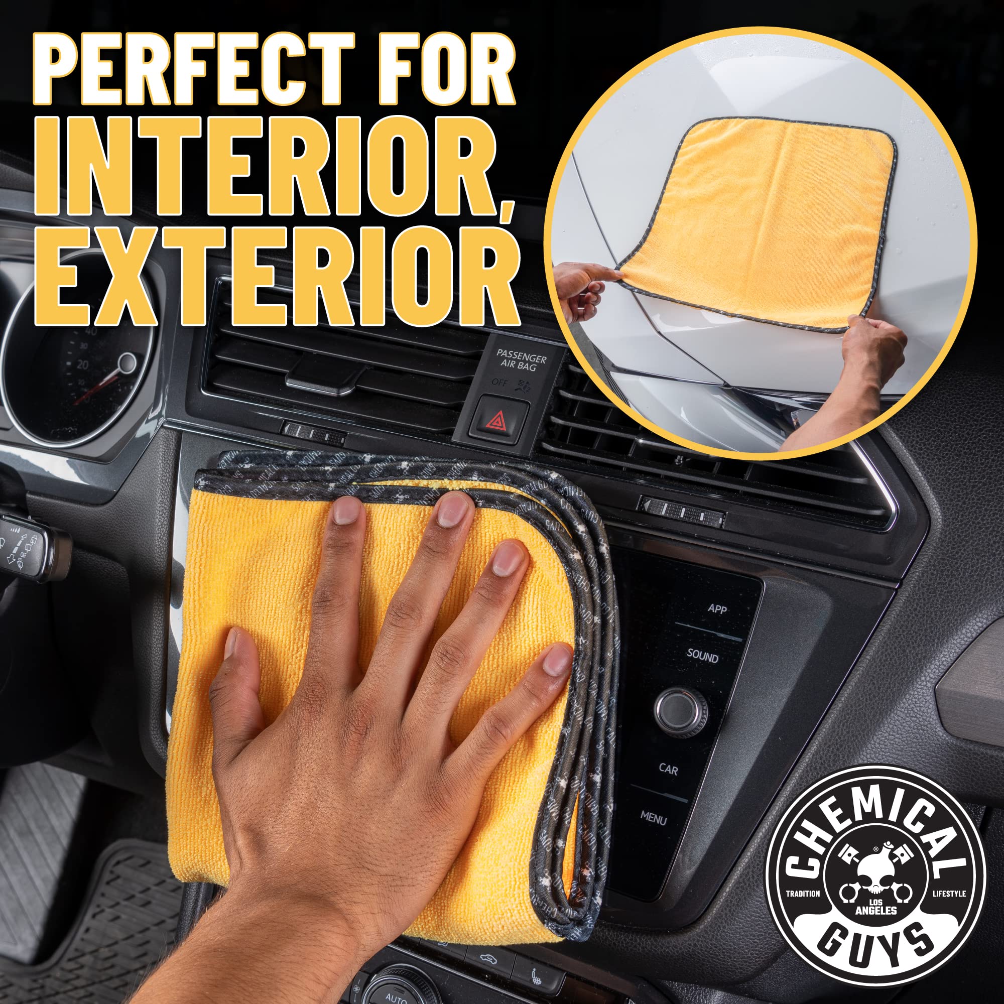 Chemical Guys Miracle Dryer Microfiber Drying Towel ‎MIC721, (Great for Cars, Trucks, SUVs, RVs, Motorcycles & More), Yellow (36" x 25")