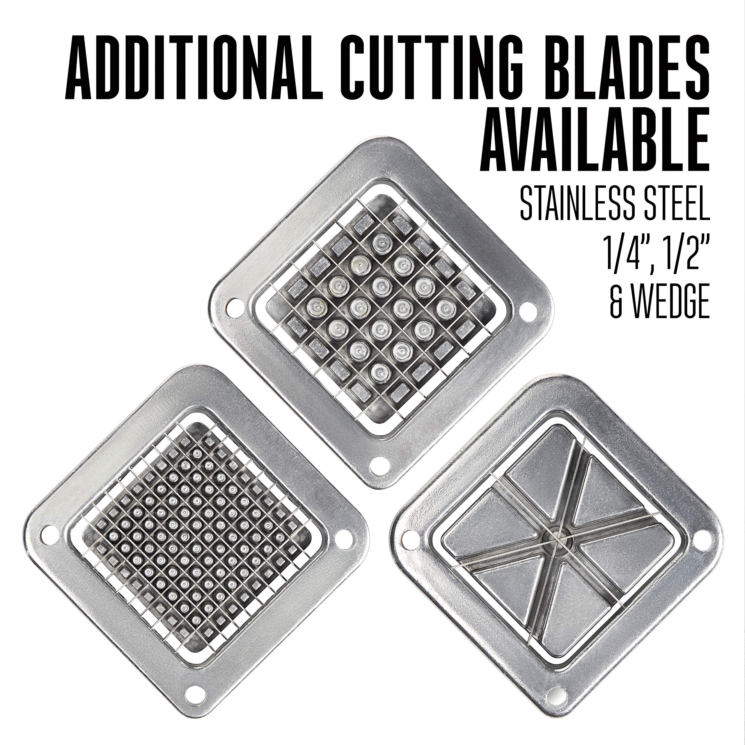Weston French Fry Cutter Professional for Potatoes and Vegetable Dicer, 3/8” Stainless Steel Cutting Blade, Suction Cup and Wall-Mount Feet, Restaurant-Quality, Black (36-3550-W)