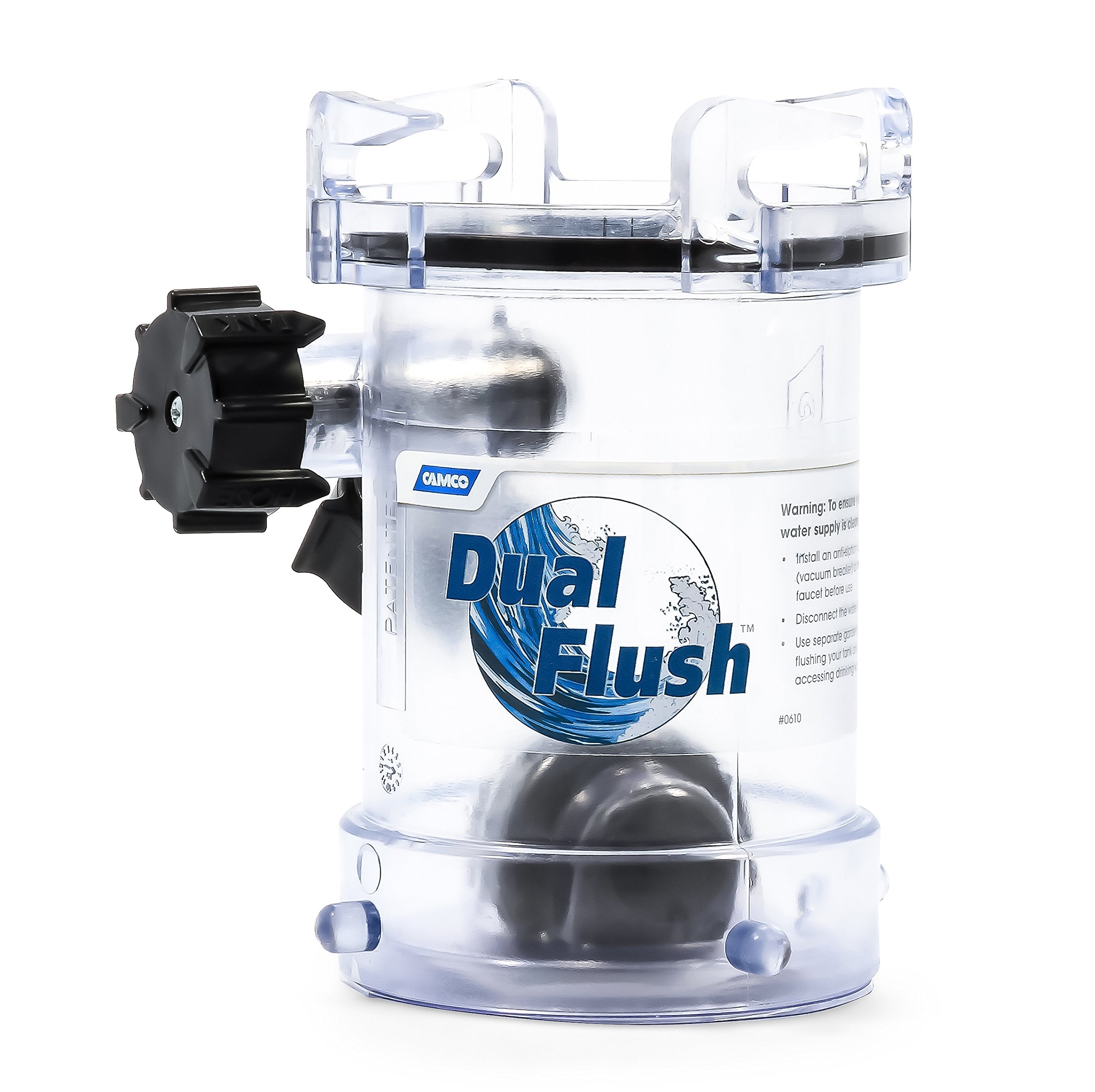Camco Dual Flush RV & Camper Holding Tank Rinser - Features 2-Way Jet Cleaning Action That Helps Reduce Odors and Malfunctions in RV Holding Tanks and Hoses - RV Black Tank Cleaner (39072)