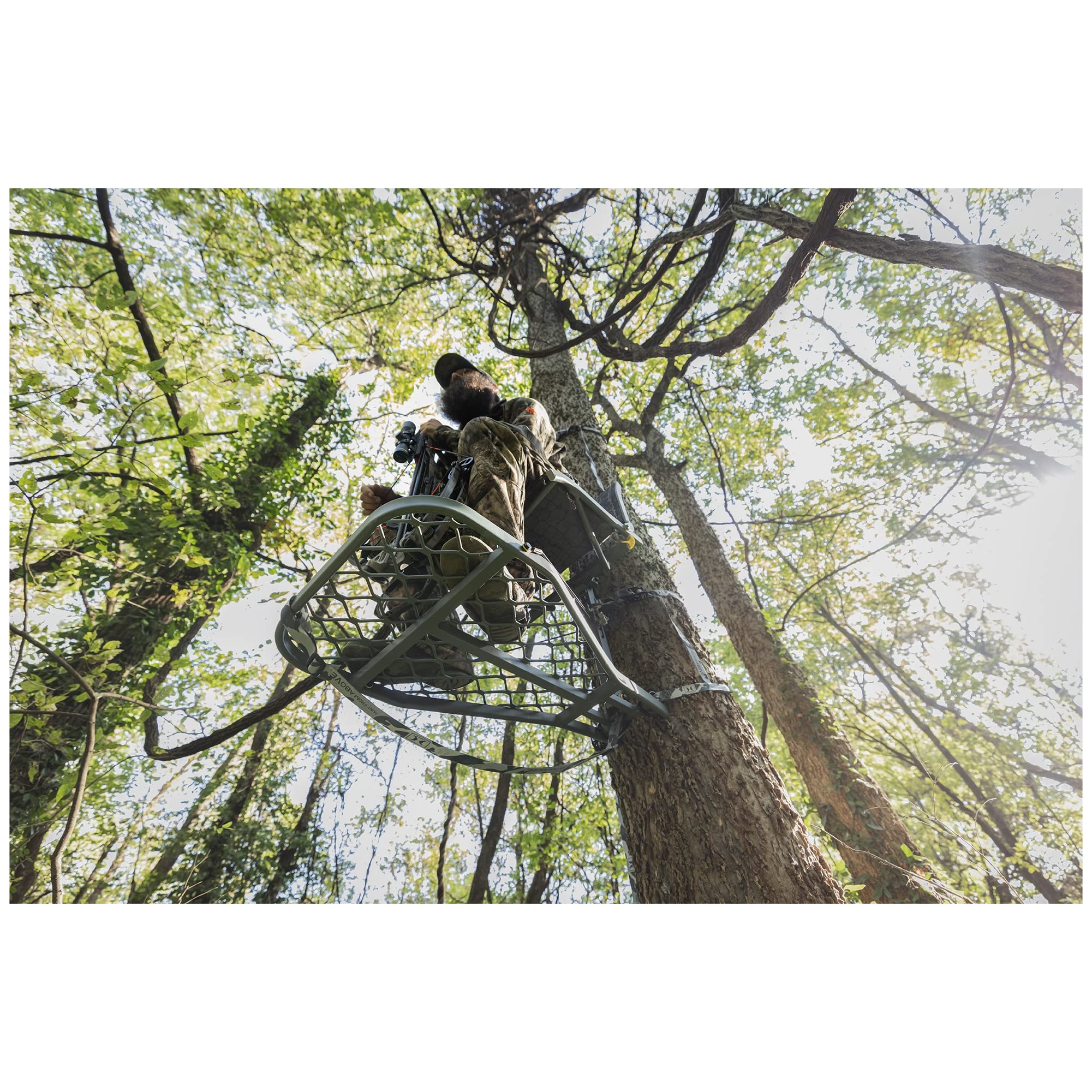 Hawk Hang-On Rival Lite Portable Aluminum Big Game Hunting Tree Stand with 29" x 20.5" Adjustable Platform