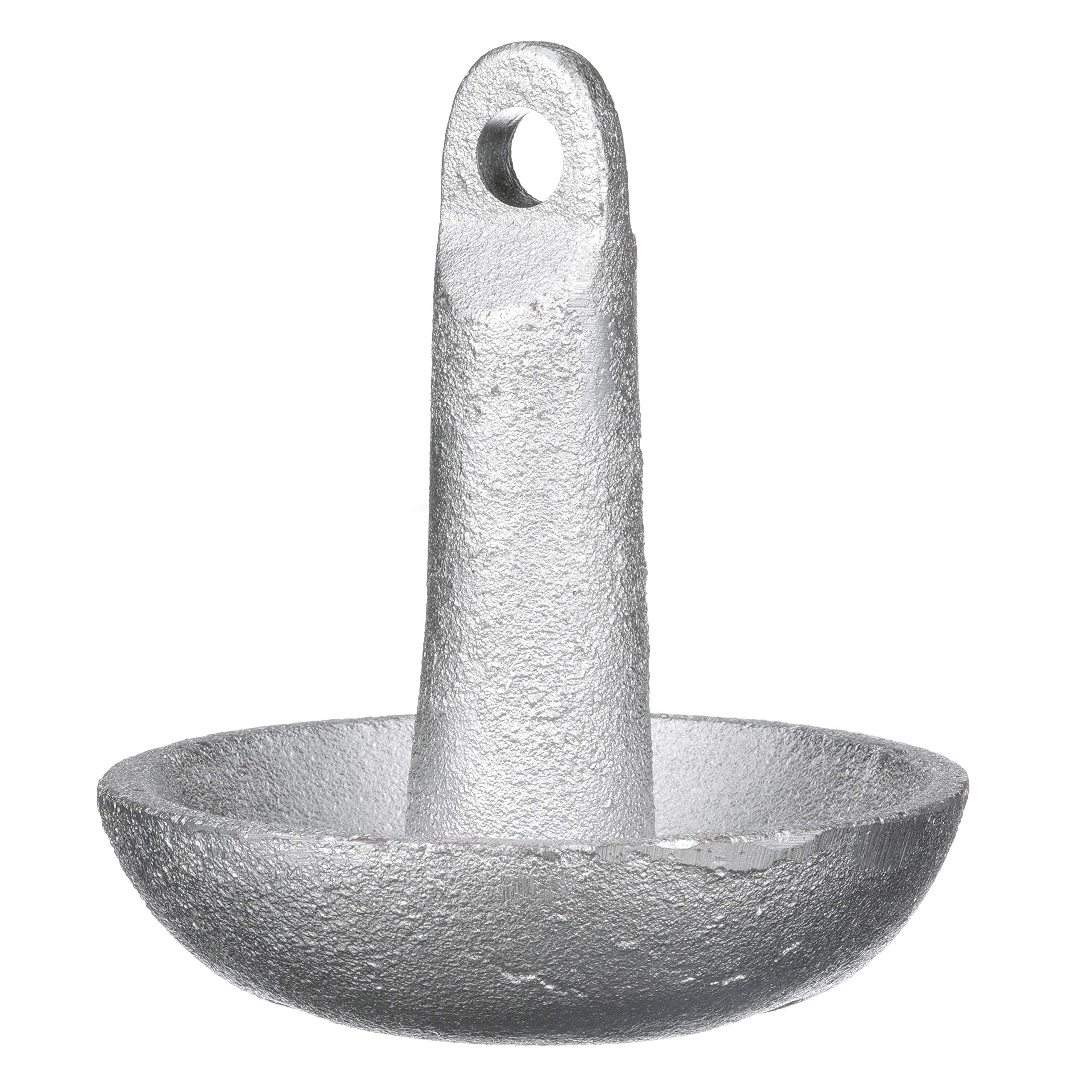 8-Pound Attwood 9941-1 Wide Area Cast Iron Mushroom Anchor with Large Steel Eye, Silver Finish
