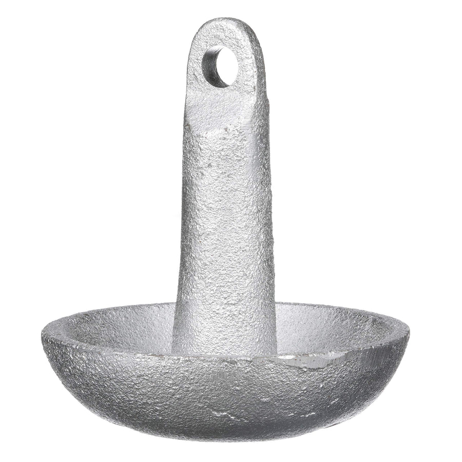 8-Pound Attwood 9941-1 Wide Area Cast Iron Mushroom Anchor with Large Steel Eye, Silver Finish