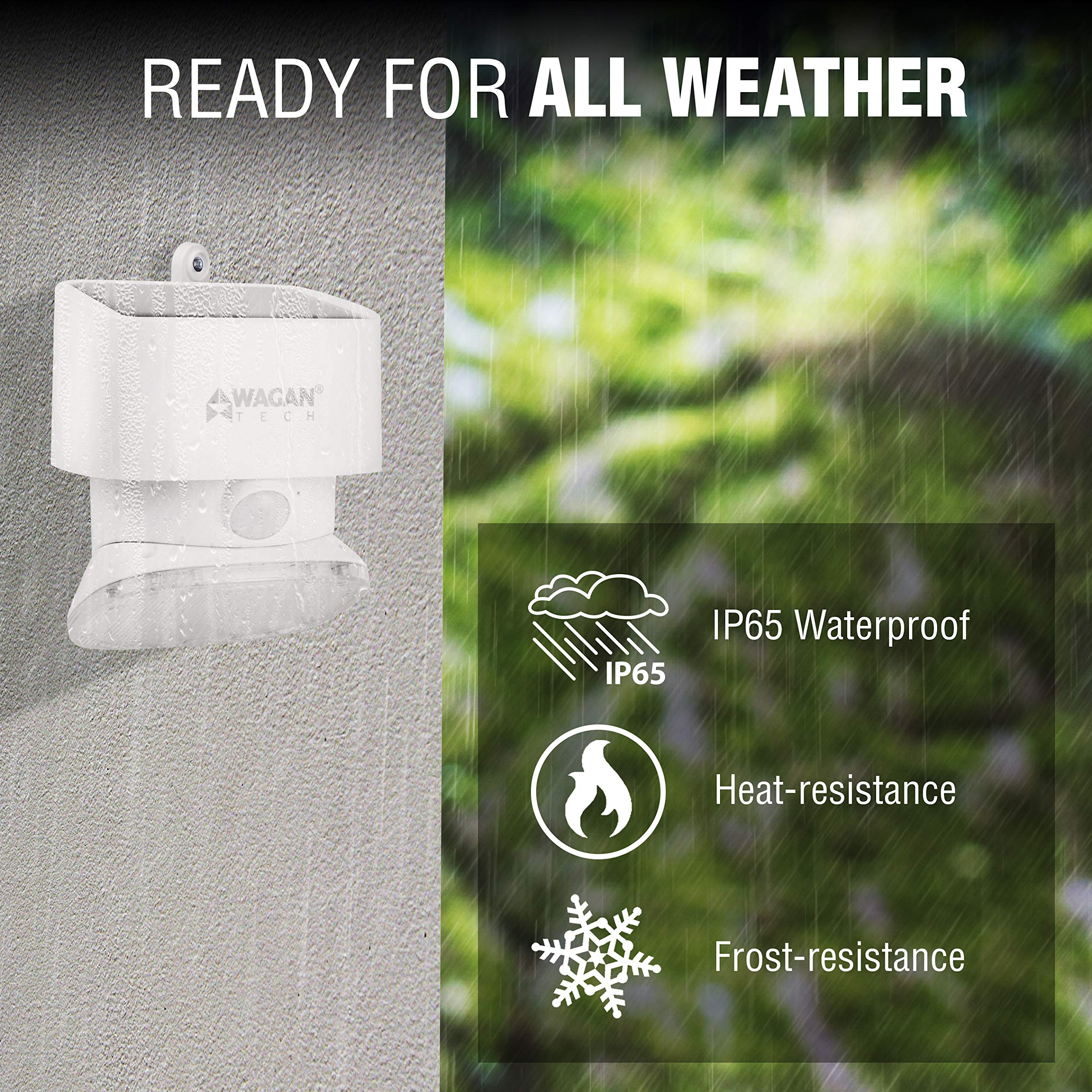 Wagan 2000 Lumen EL8569 Solar Wall Light Solar Outdoor Light LED Waterproof Motion Sensor Security Lights Bright Solar Wireless Flood Wall Lights
