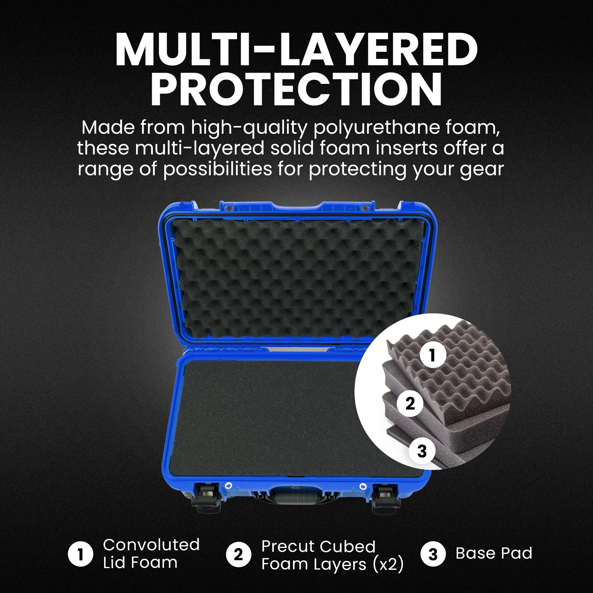 Hard Case NANUK 935 with Cubed Foam – Waterproof Protective Equipment Case with Wheels, 22” x 14” x 9” – Dustproof and Impact Resistant, Airline Carry-On Approved – Blue