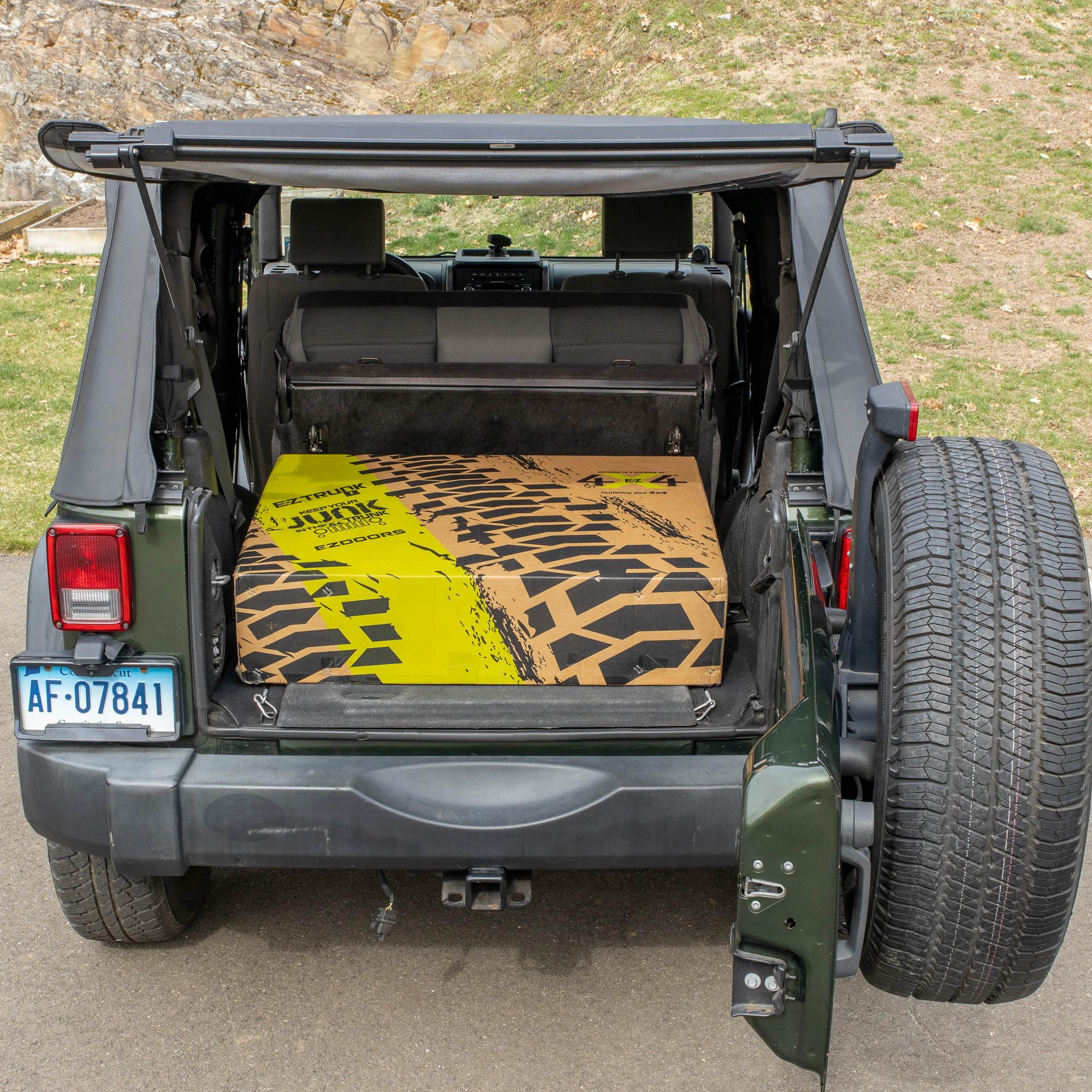 Folding Security Trunk/Storage Box EZTrunk for JK 2007-2010 (2&4 Door) by EZ4X4 Patented & Patent Pending