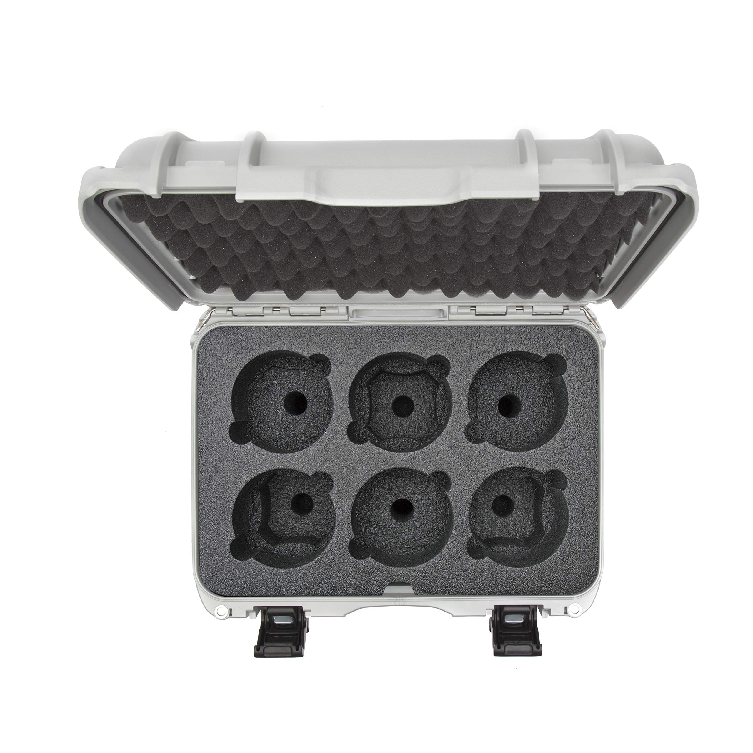 Waterproof Nanuk 918 Hard Case with Custom Foam Insert for 6 Lenses - Silver