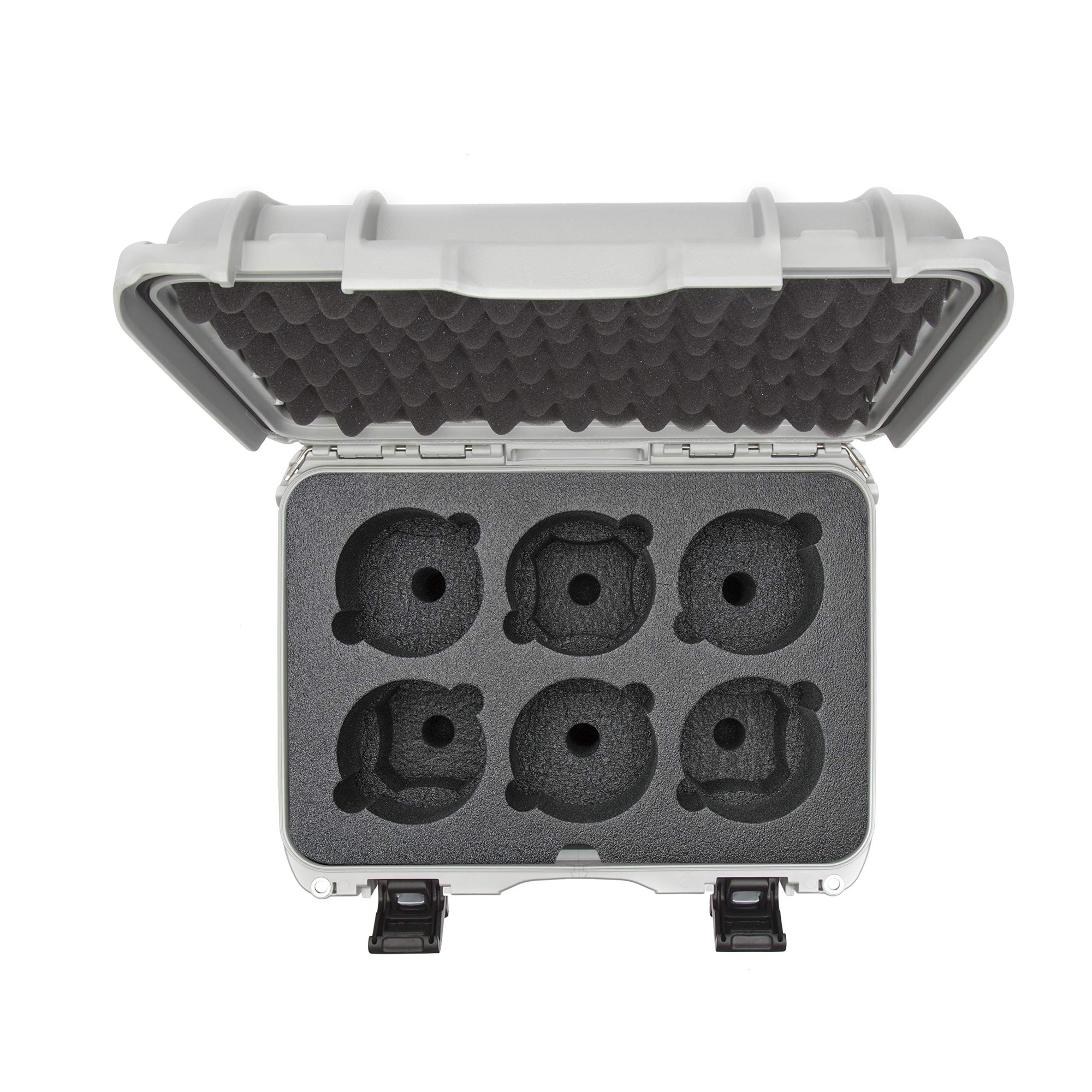 Waterproof Nanuk 918 Hard Case with Custom Foam Insert for 6 Lenses - Silver