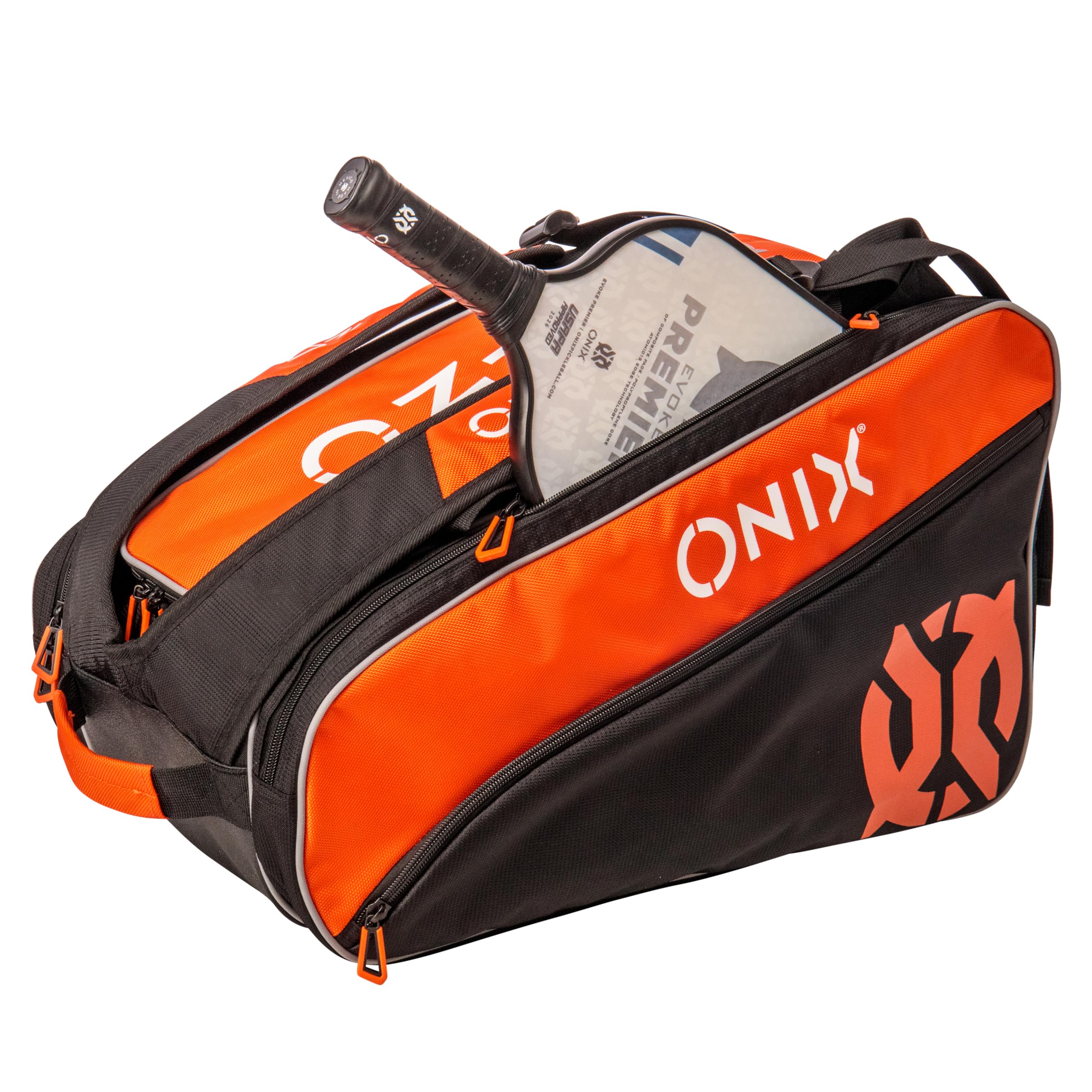 ONIX Pro Team Pickleball Long-Lasting Durability Hook and Loop Closure Easy to Carry Straps with Pockets Paddle Bag — Orange/Black