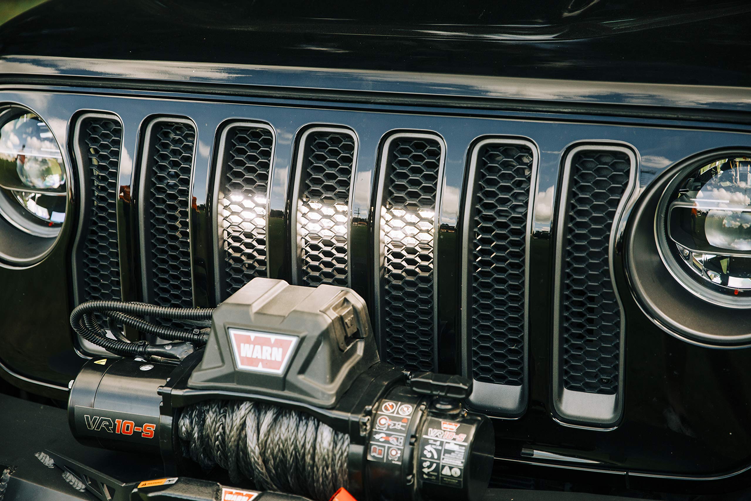 Grille LED Light Mount Rugged Ridge 11232.77 for 2018 to Current Jeep Wrangler JL and Gladiator