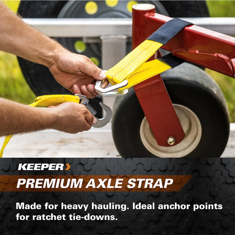 2” x 24” Premium Axle Tie Down Strap with D Rings – Keeper